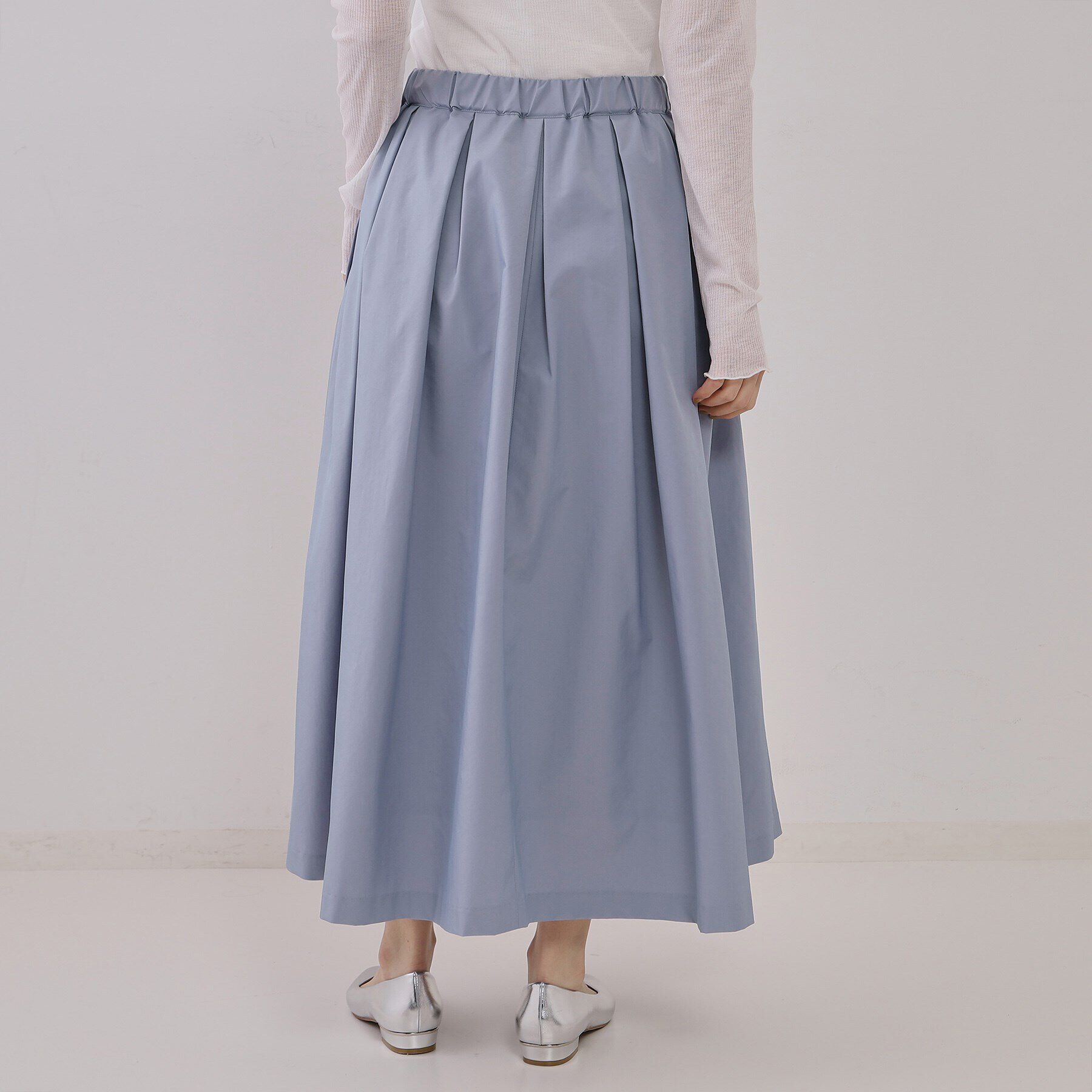 OPAQUE.CLIP「シャンブレータックフレアスカート【洗濯機洗い可】」|スカート|