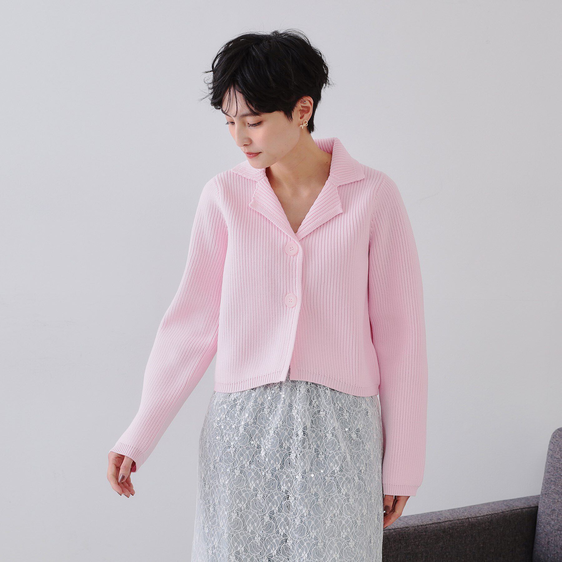 OPAQUE.CLIP「ショートニットカーディガン【洗濯機洗い可/抗ピル】」|カーディガン|