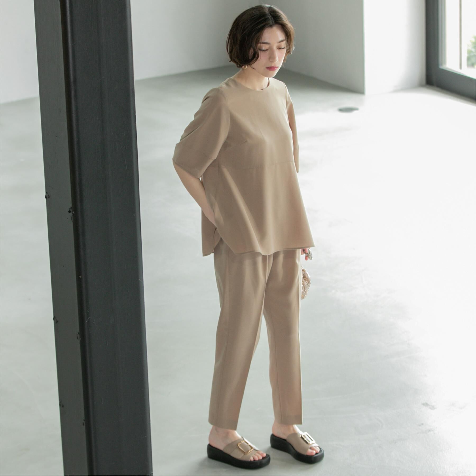 OPAQUE.CLIP「《6色展開/丈が選べる》美脚イージーテーパードパンツ/セットアップ対応【ストレッチ/洗濯機洗い可/防」|その他|