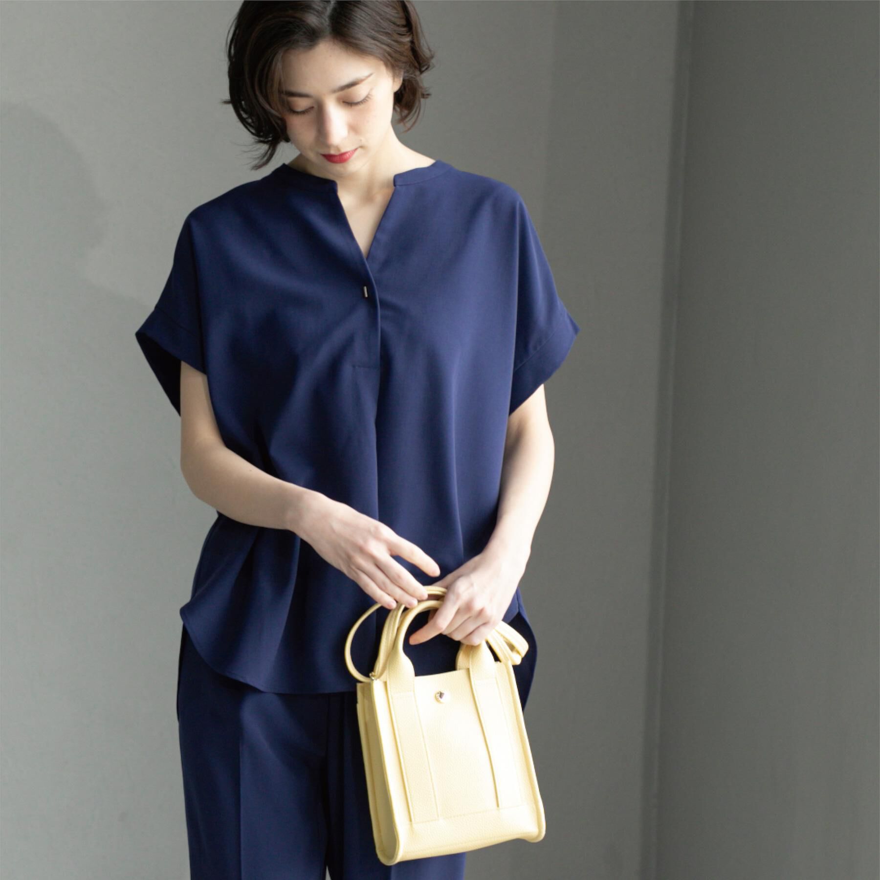 OPAQUE.CLIP「《7色展開/SS-LLサイズ》ストレッチスキッパーブラウス/セットアップ対応【洗濯機洗い可/防シワ】」|シャツ・ブラウス|