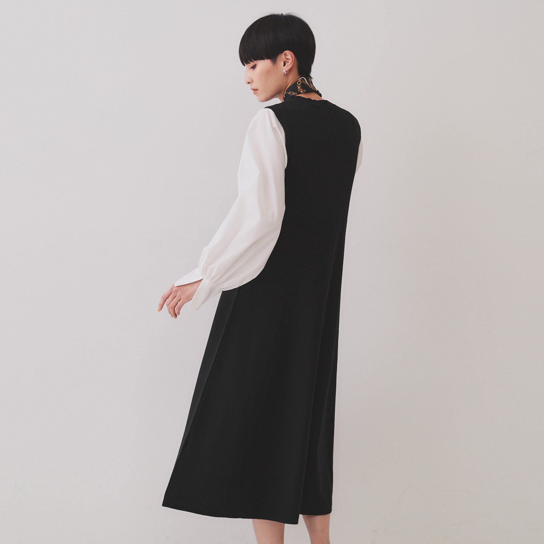 OPAQUE.CLIP「フハクスリーブドッキングニットワンピース【洗濯機洗い可/抗ピル】」|ワンピース|