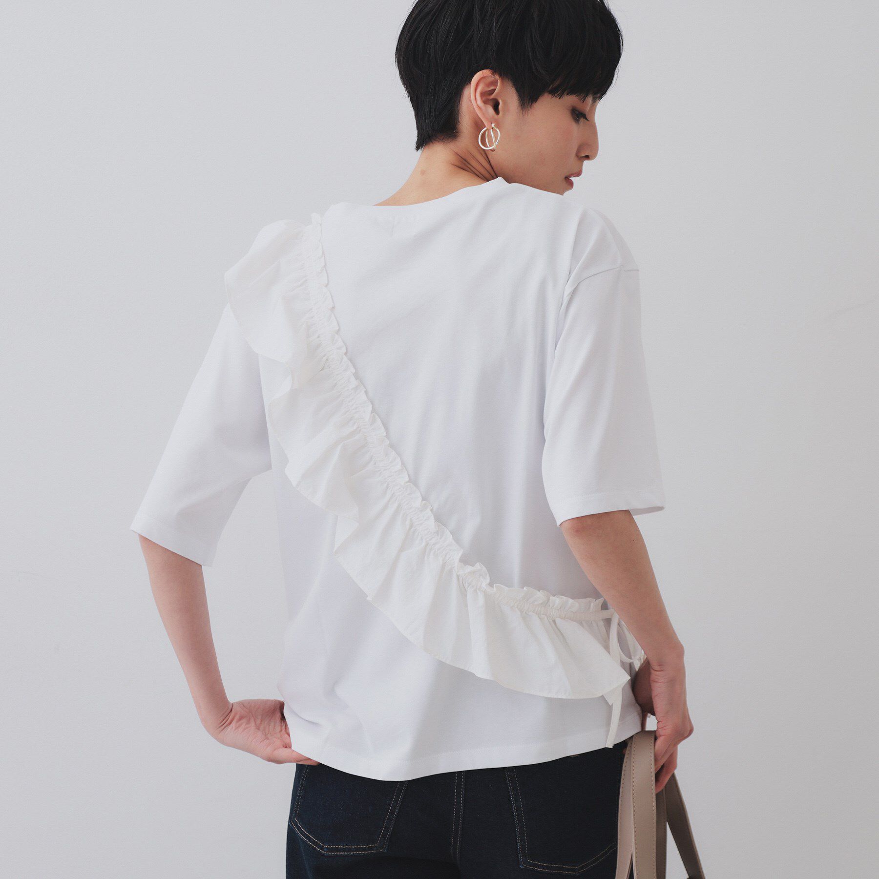 OPAQUE.CLIP「フリルドッキングカットソー【洗濯機洗い可】」|Tシャツ・カットソー|