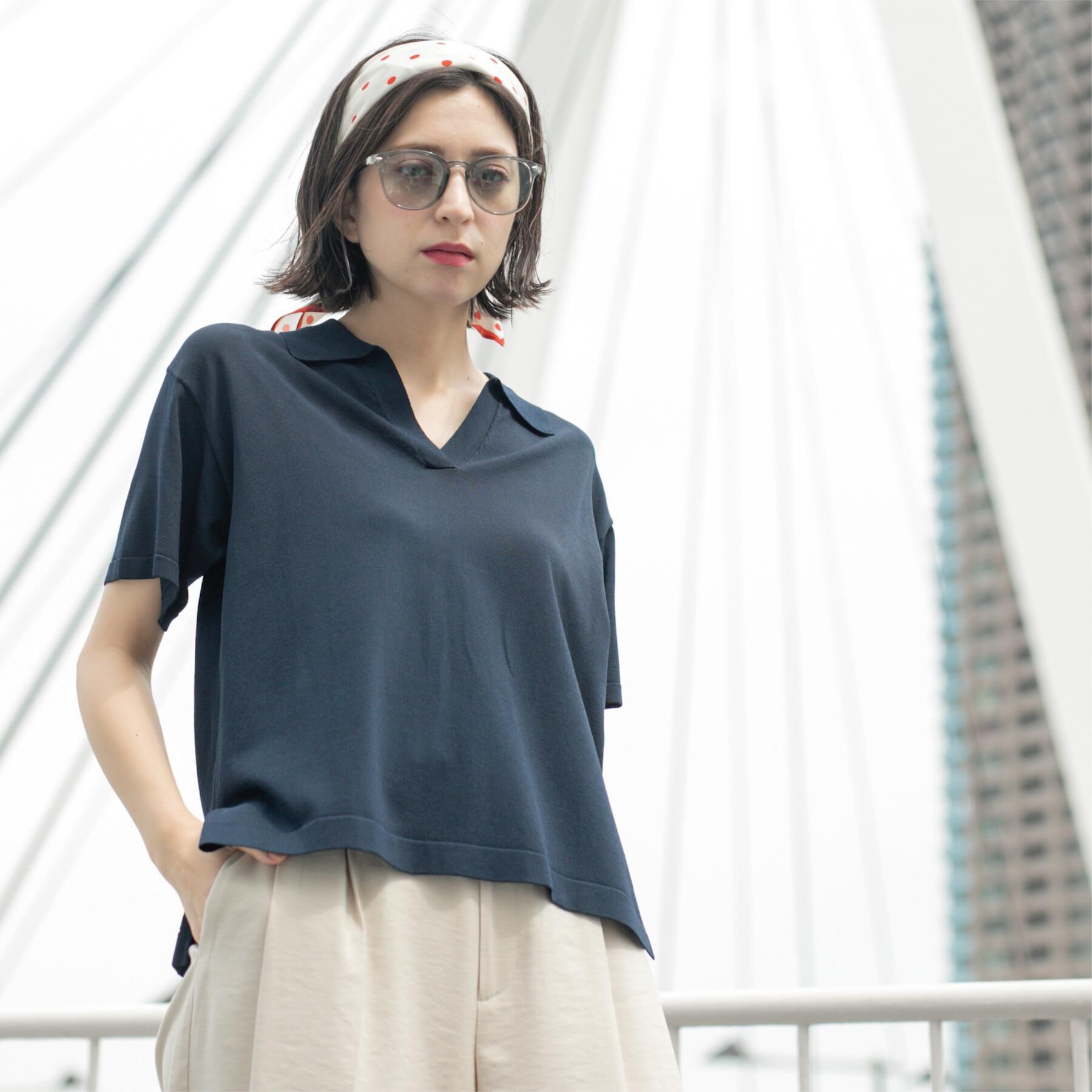 OPAQUE.CLIP「スキッパーニット【UV/接触冷感/抗ピル/洗濯機洗い可】」|ニット・セーター|