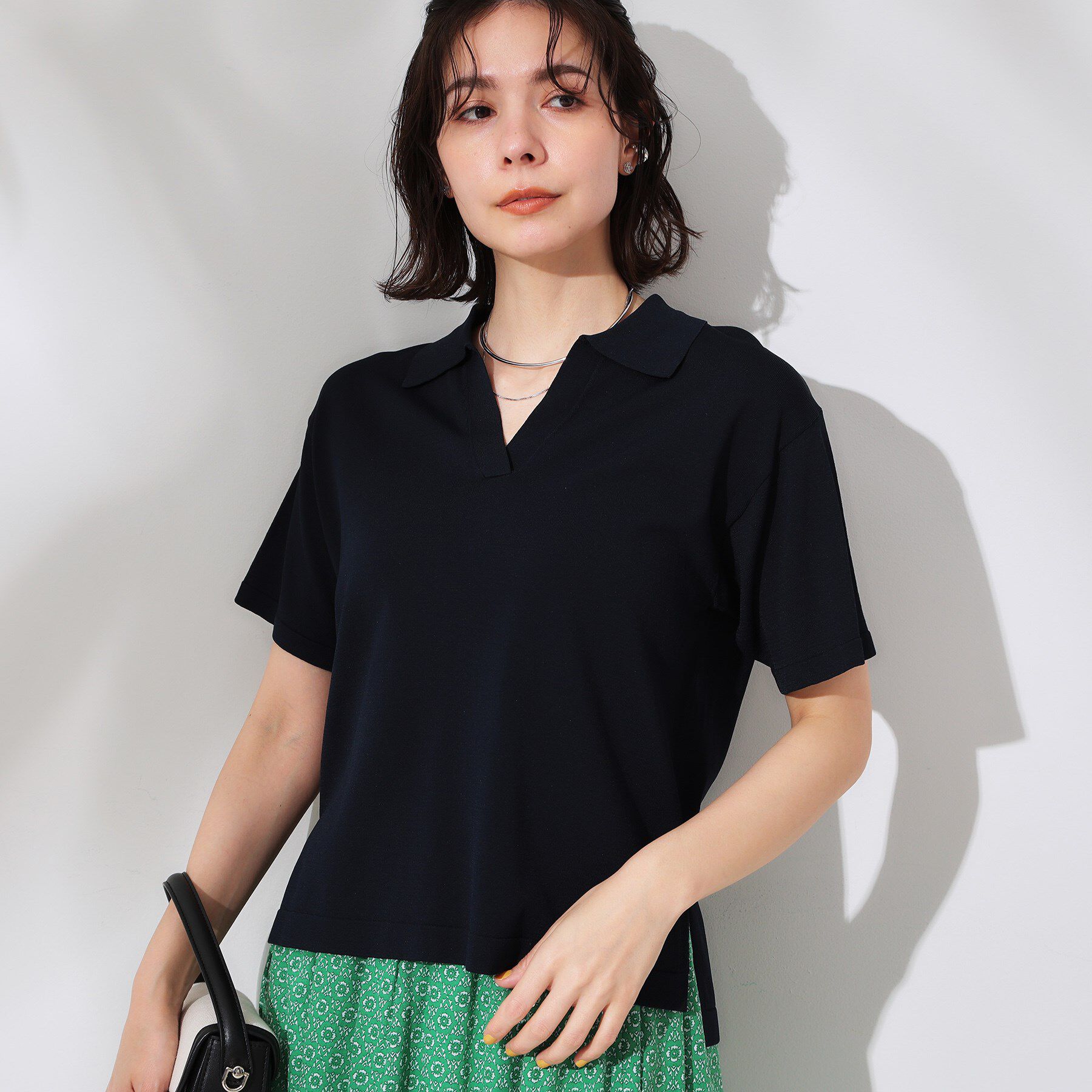 OPAQUE.CLIP「スキッパーニット【UV/接触冷感/抗ピル/洗濯機洗い可】」|ニット・セーター|