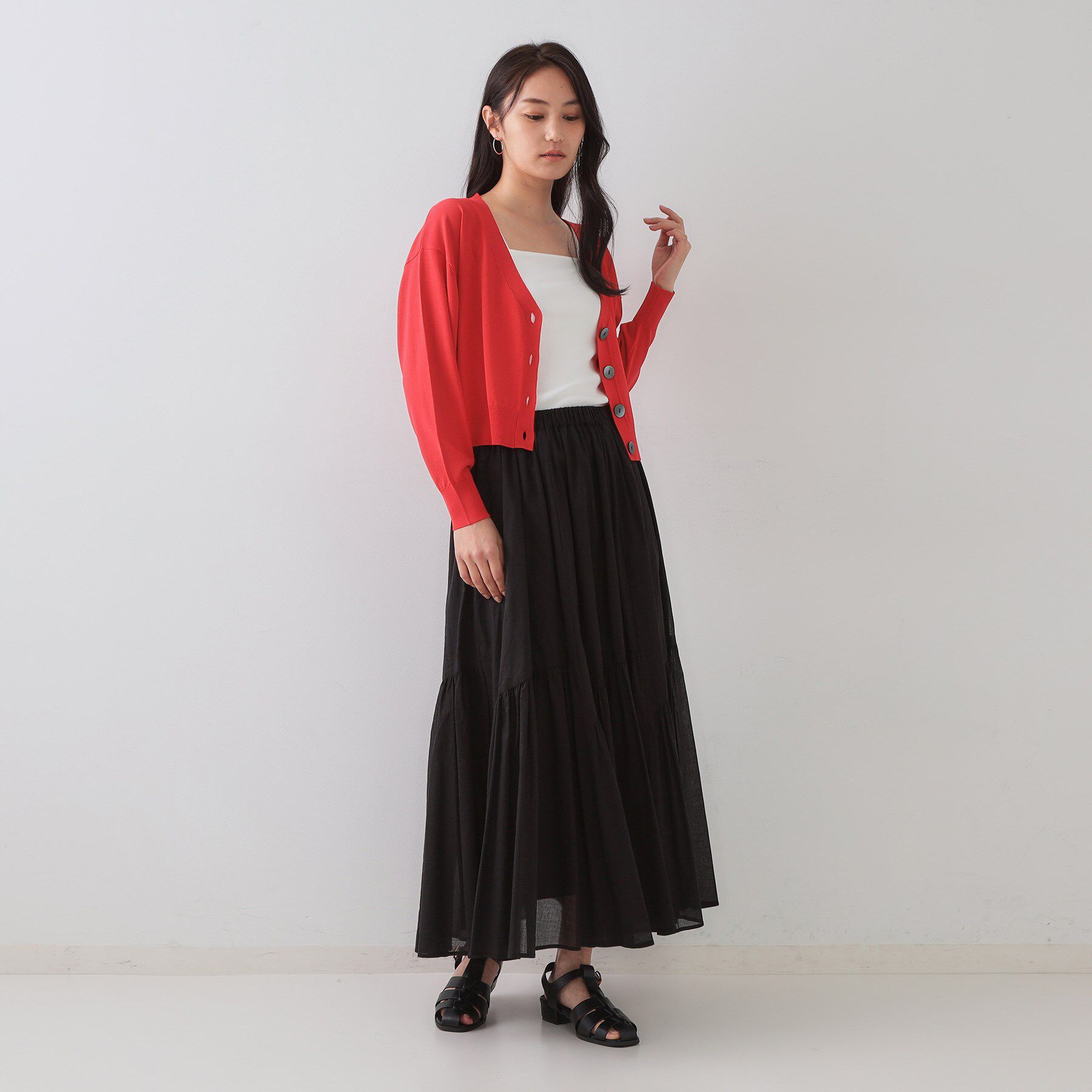 OPAQUE.CLIP「UV Vネックニットカーディガン【接触冷感/洗濯機洗い可/抗ピル】」|カーディガン|