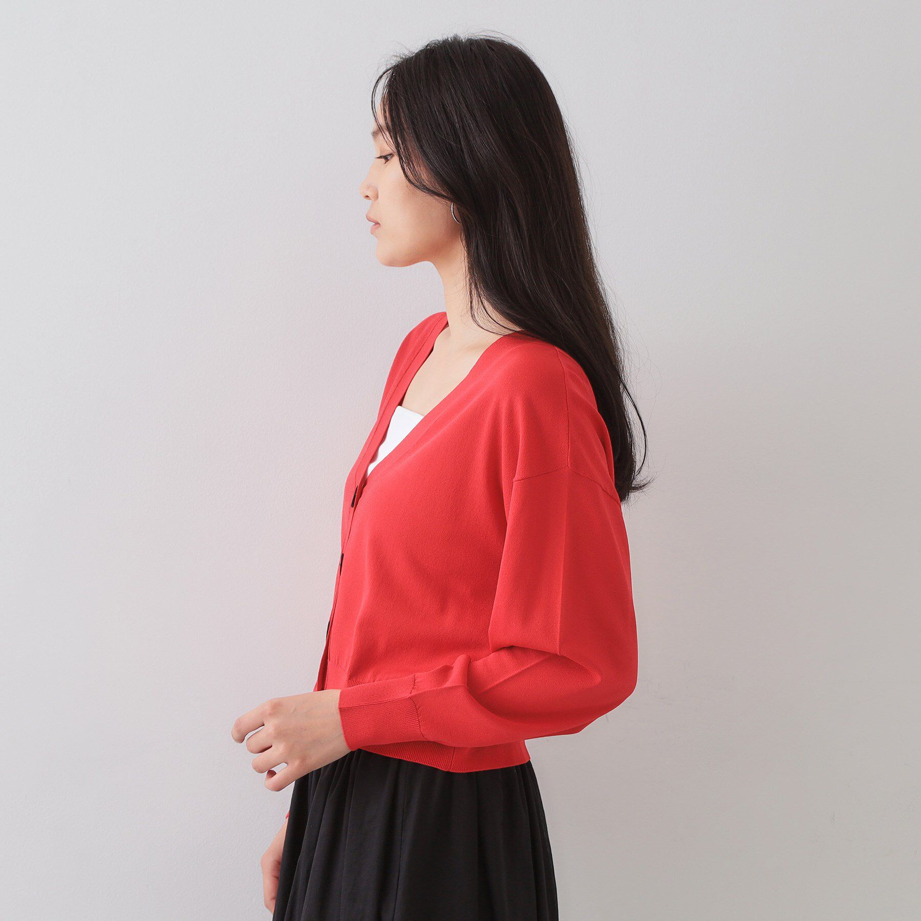 OPAQUE.CLIP「UV Vネックニットカーディガン【接触冷感/洗濯機洗い可/抗ピル】」|カーディガン|