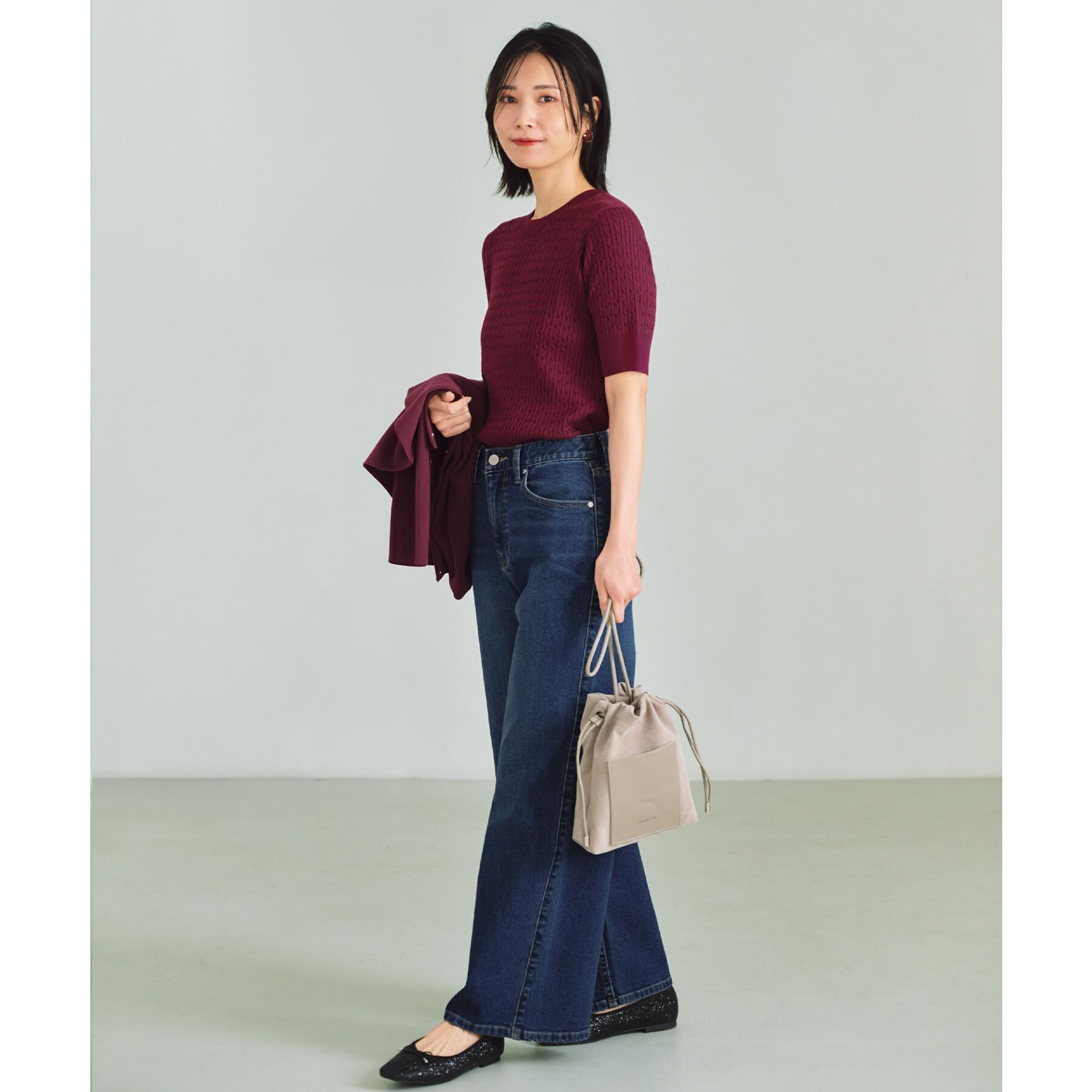 OPAQUE.CLIP「《SS-LLサイズ》ストレッチバギーデニム【洗濯機洗い可】」|デニム|