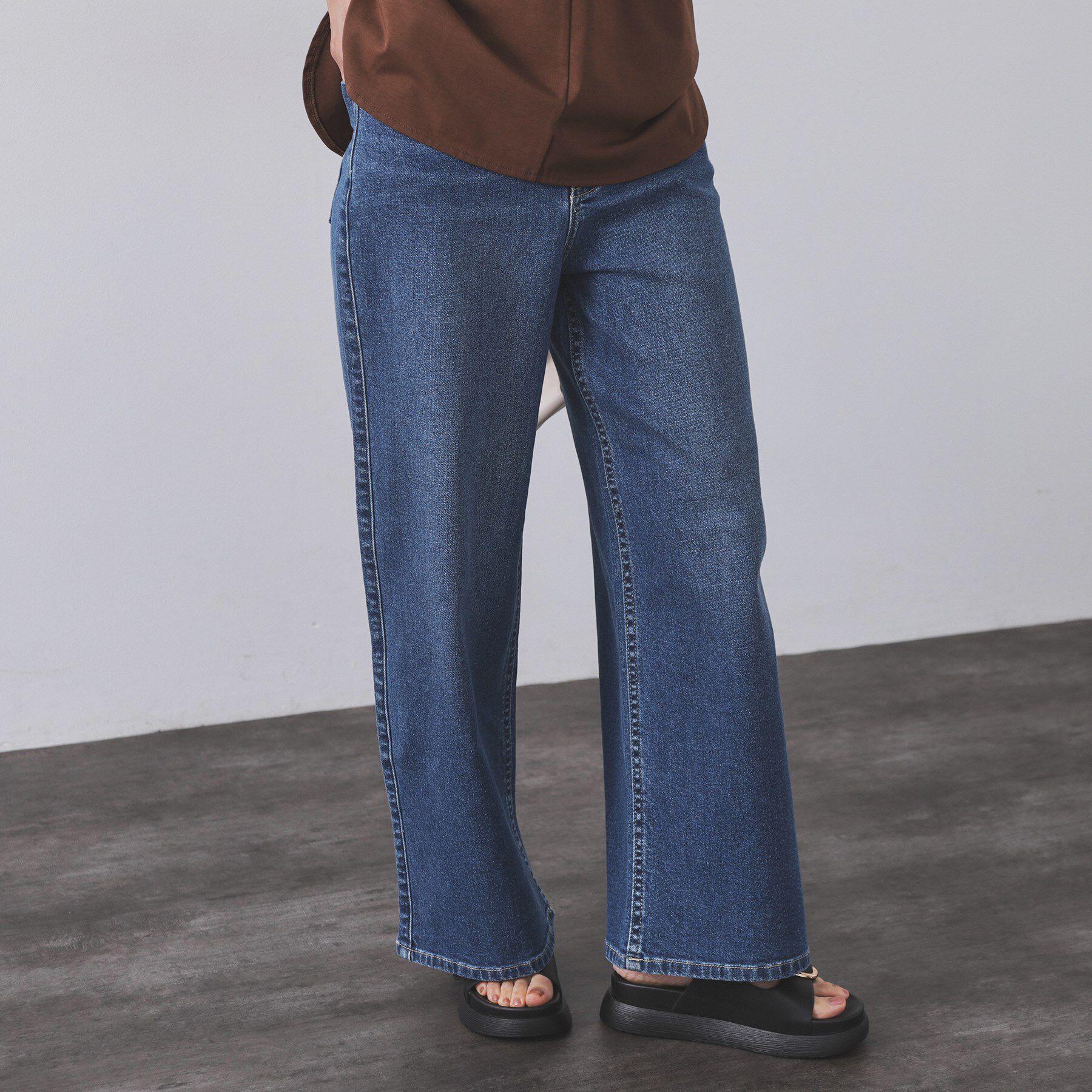 OPAQUE.CLIP「《SS-LLサイズ》ストレッチバギーデニム【洗濯機洗い可】」|デニム|ブルー(093)