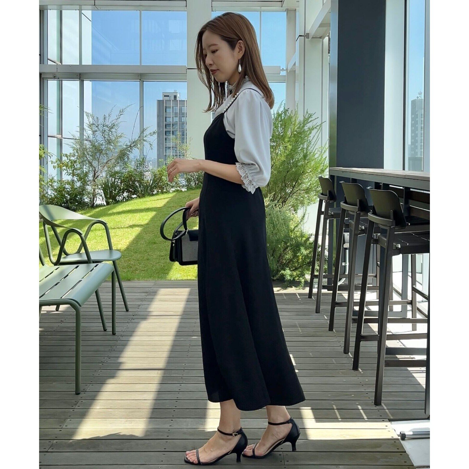 Couture broach「【華やか・着映えが叶う】パール調デザインキャミワンピース」|ワンピース|