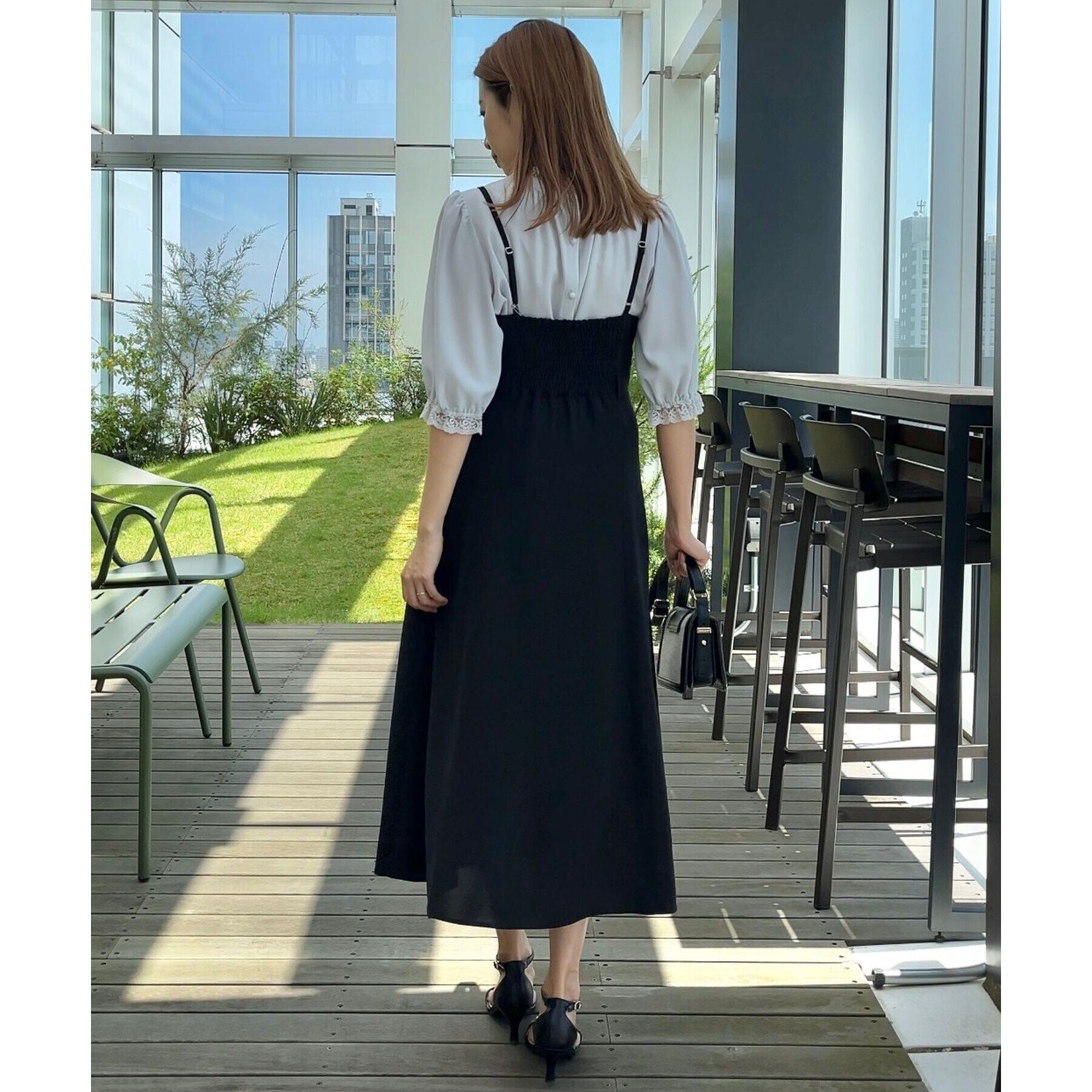 Couture broach「【華やか・着映えが叶う】パール調デザインキャミワンピース」|ワンピース|