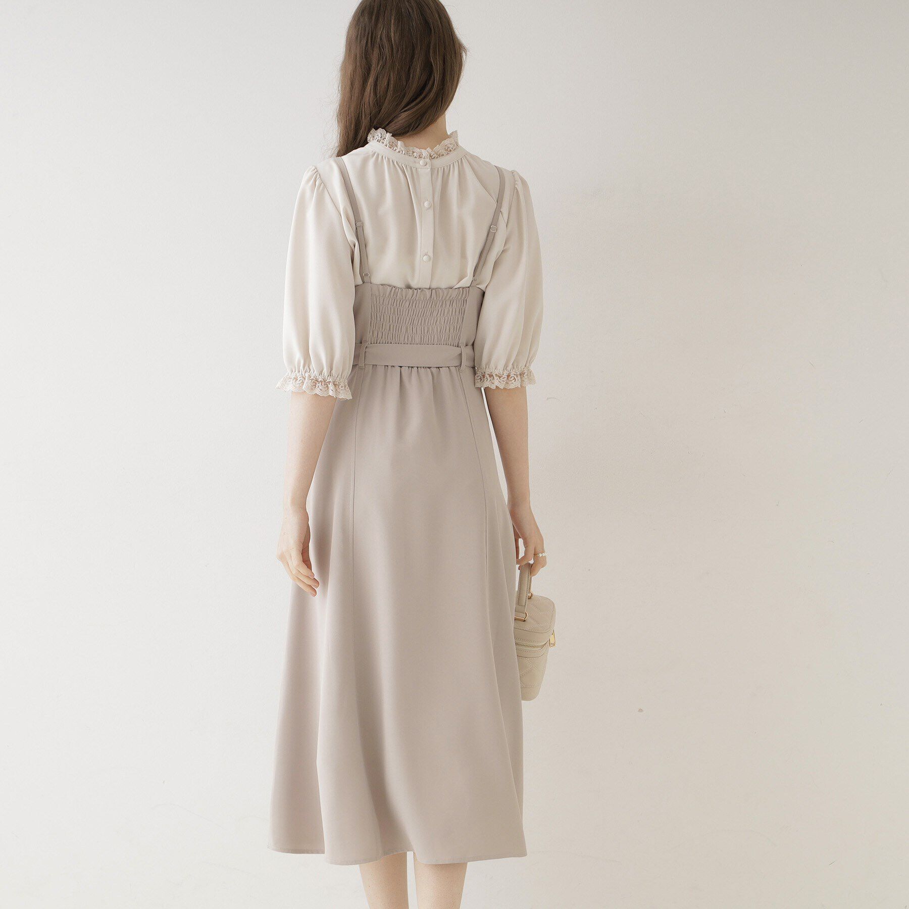 Couture broach「【華やか・着映えが叶う】パール調デザインキャミワンピース」|ワンピース|