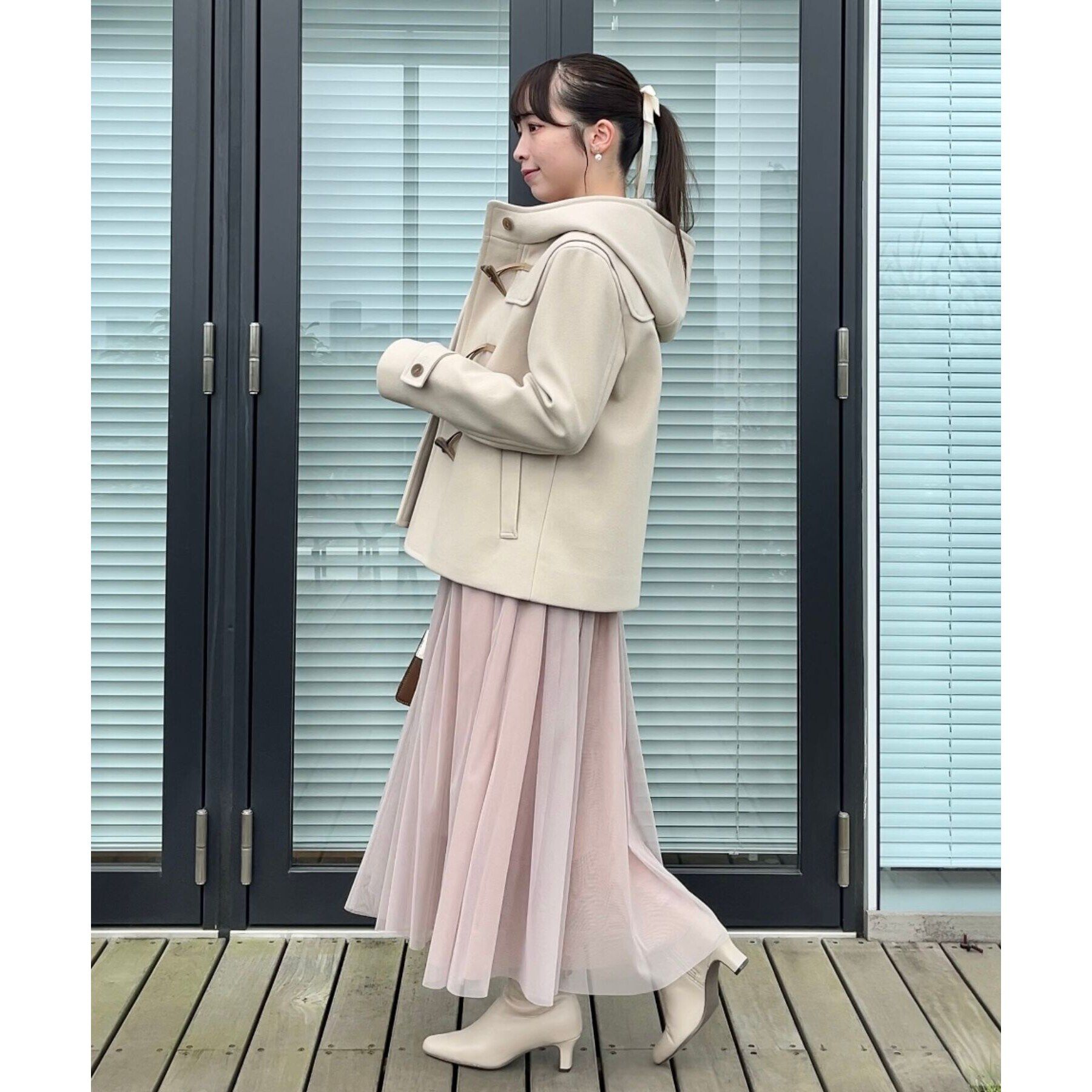 Couture broach「【きれいめ通勤にも、カジュアルにも】ショートダッフルコート」|ダッフルコート|