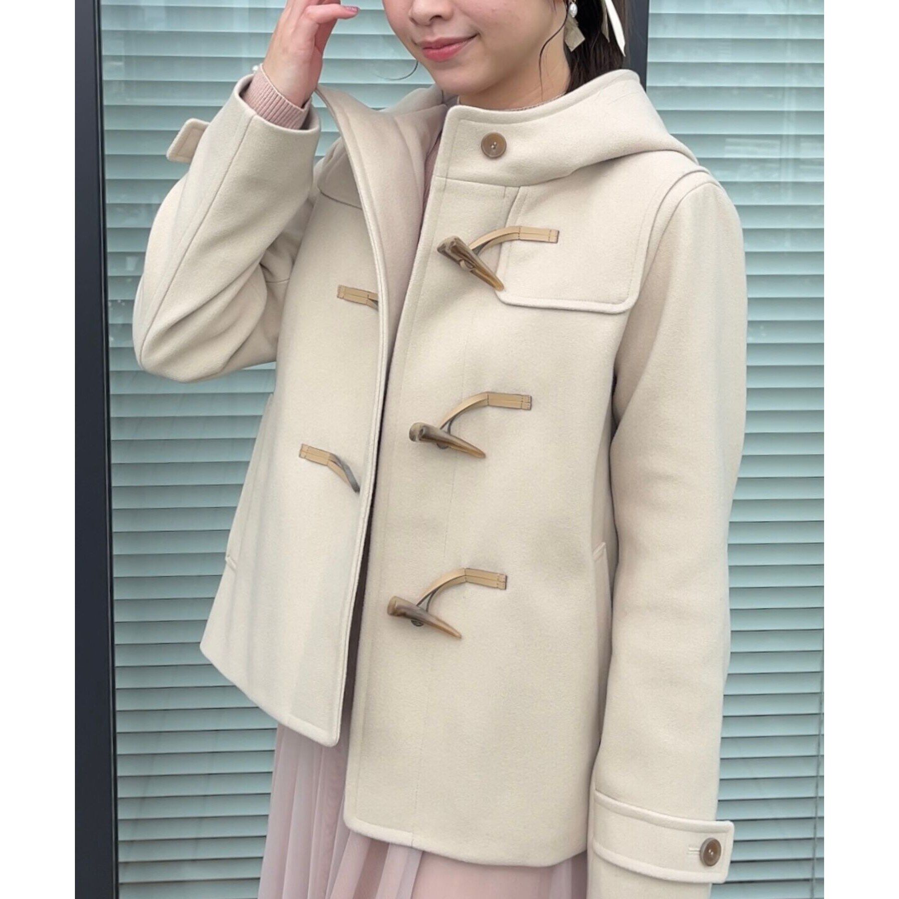 Couture broach「【きれいめ通勤にも、カジュアルにも】ショートダッフルコート」|ダッフルコート|