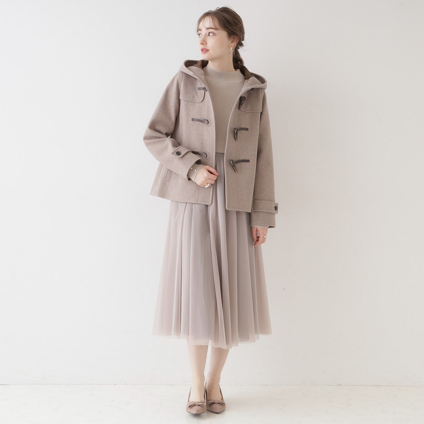 Couture broach「【きれいめ通勤にも、カジュアルにも】ショートダッフルコート」|ダッフルコート|