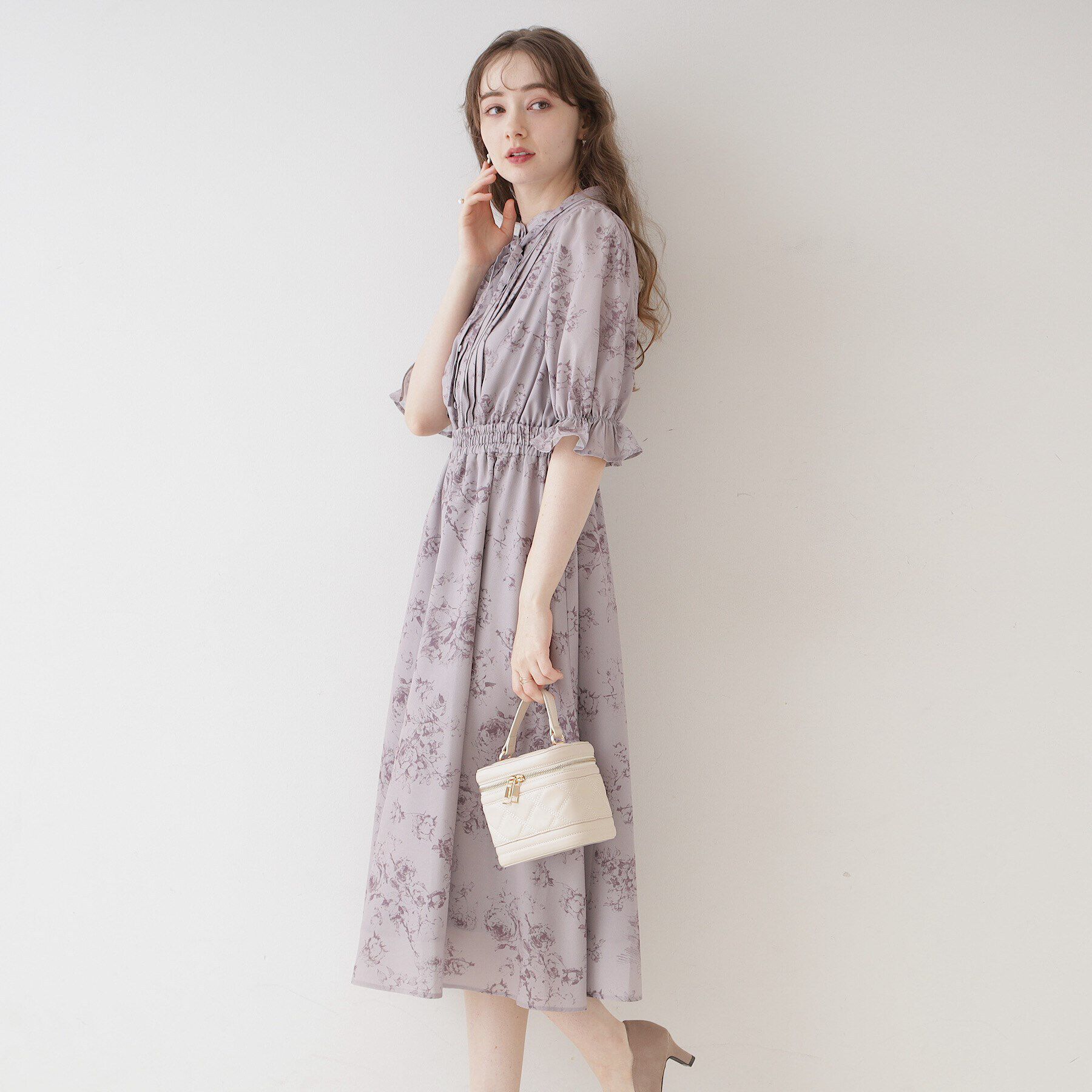 Couture broach「【オトナのためのクラシカルワンピ】花柄5分袖ワンピース」|ワンピース|