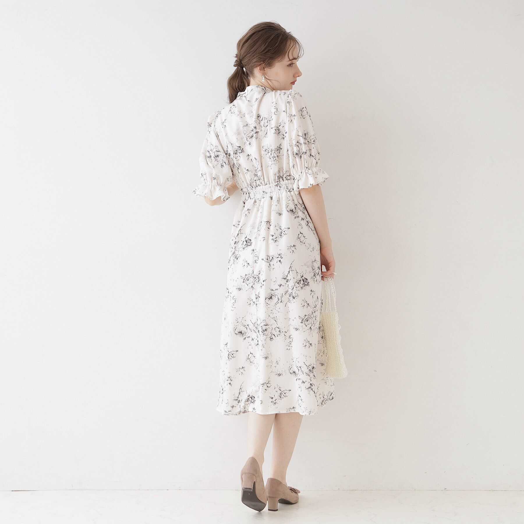 Couture broach「【オトナのためのクラシカルワンピ】花柄5分袖ワンピース」|ワンピース|