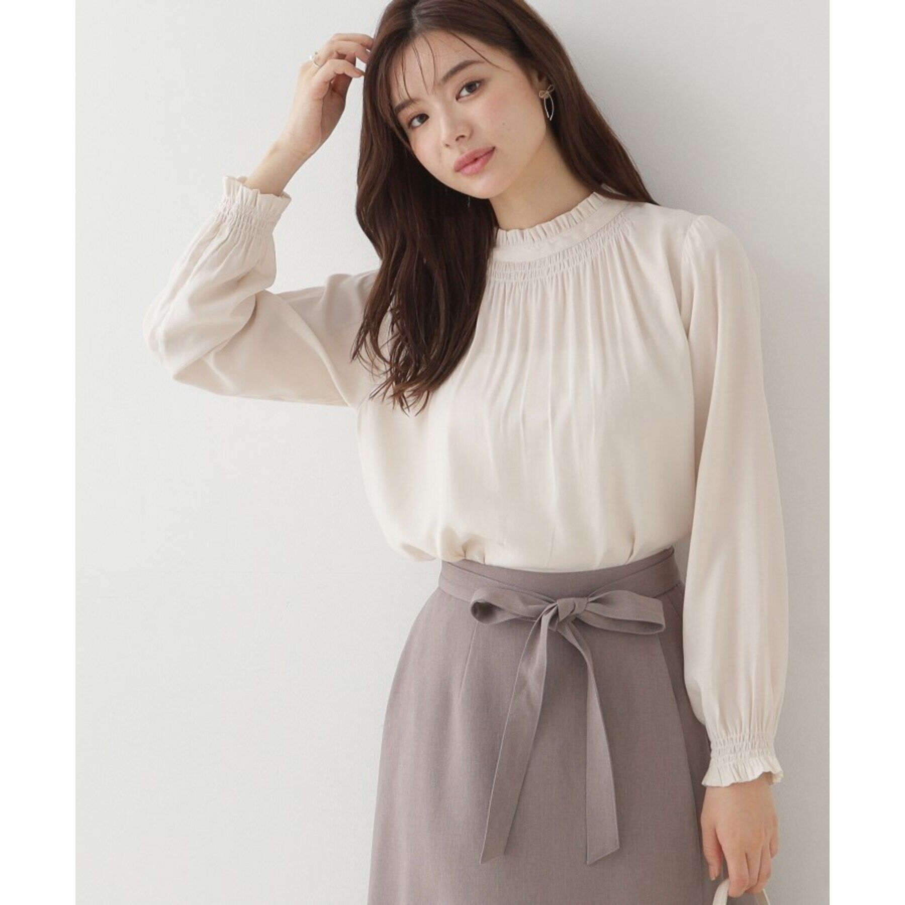 Couture broach「【名品通勤ブラウス】RTピケシャーリングブラウス」|シャツ・ブラウス|ｱｲﾎﾞﾘｰ(004)