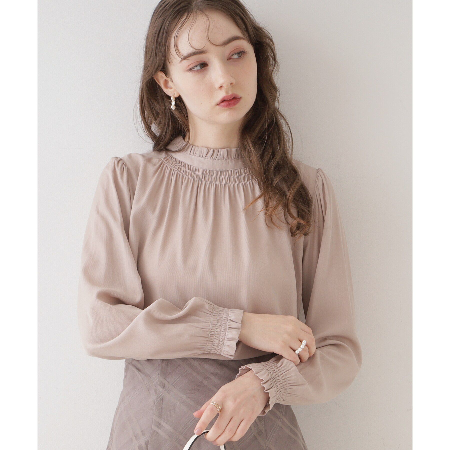 Couture broach「【名品通勤ブラウス】RTピケシャーリングブラウス」|シャツ・ブラウス|ﾗｲﾄﾋﾟﾝｸ(070)