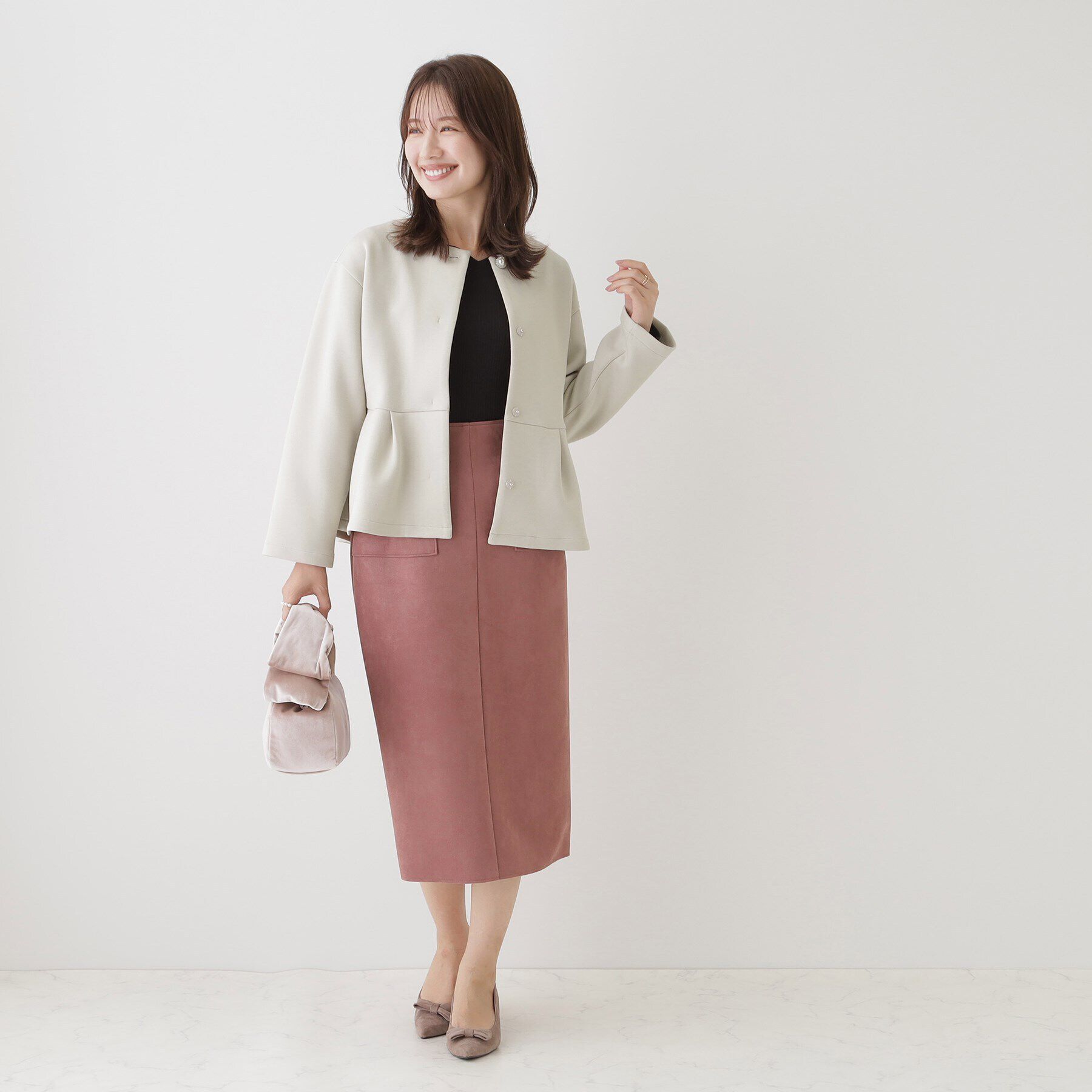 Couture broach「ダンボールペプラムジャケット」|ノーカラージャケット|