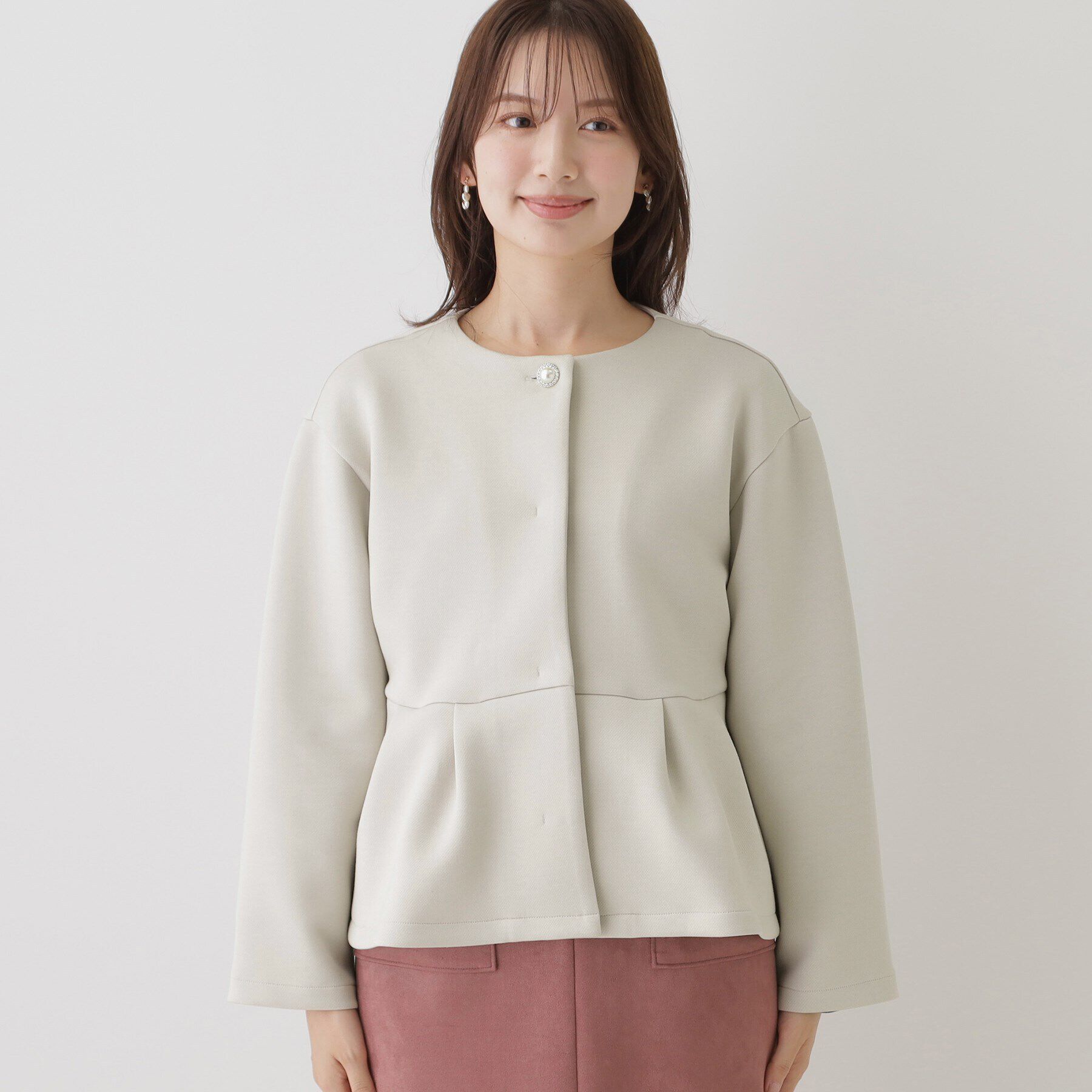 Couture broach「ダンボールペプラムジャケット」|ノーカラージャケット|