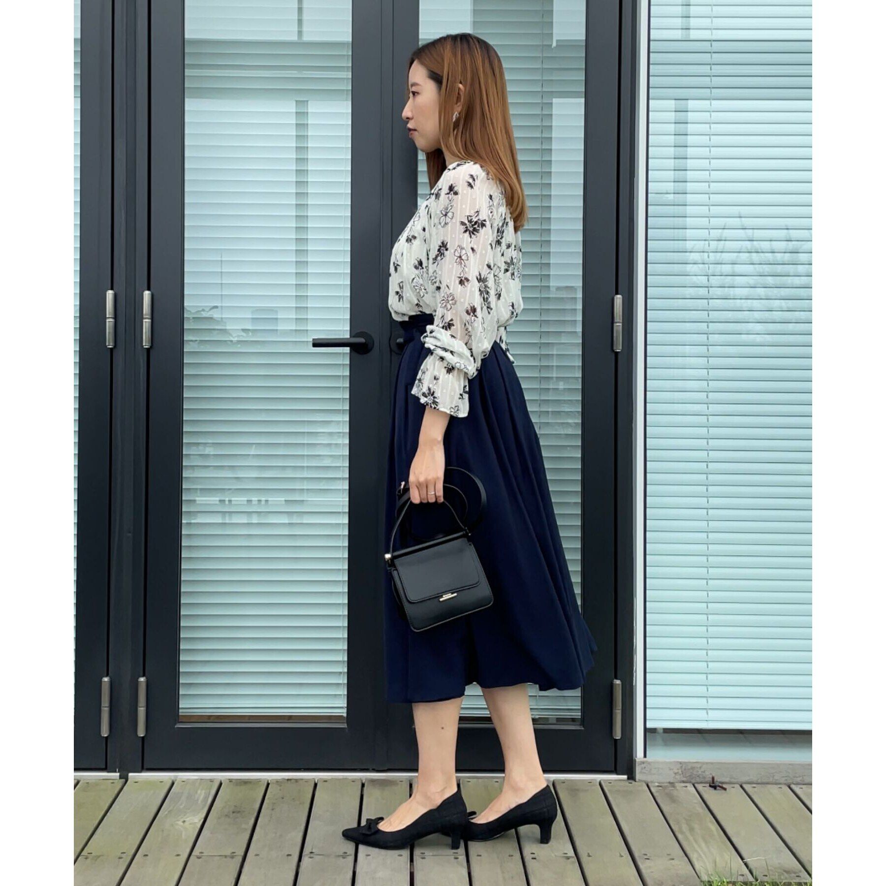 Couture broach「【洗える・大人フェミニン】フラワージャカードブラウス」|シャツ・ブラウス|