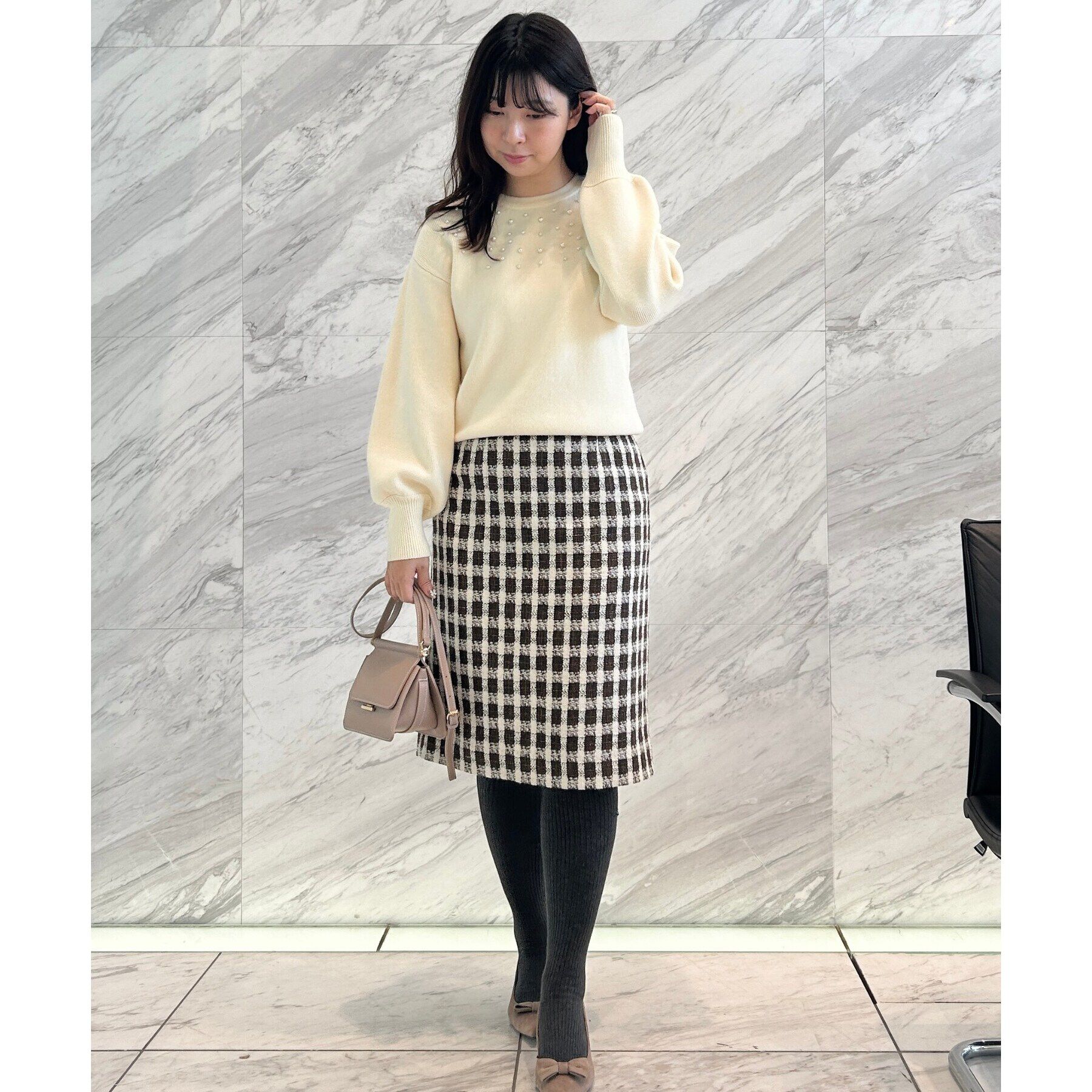 Couture broach「【顔まわりが華やか】パール調デコニット」|ニット・セーター|