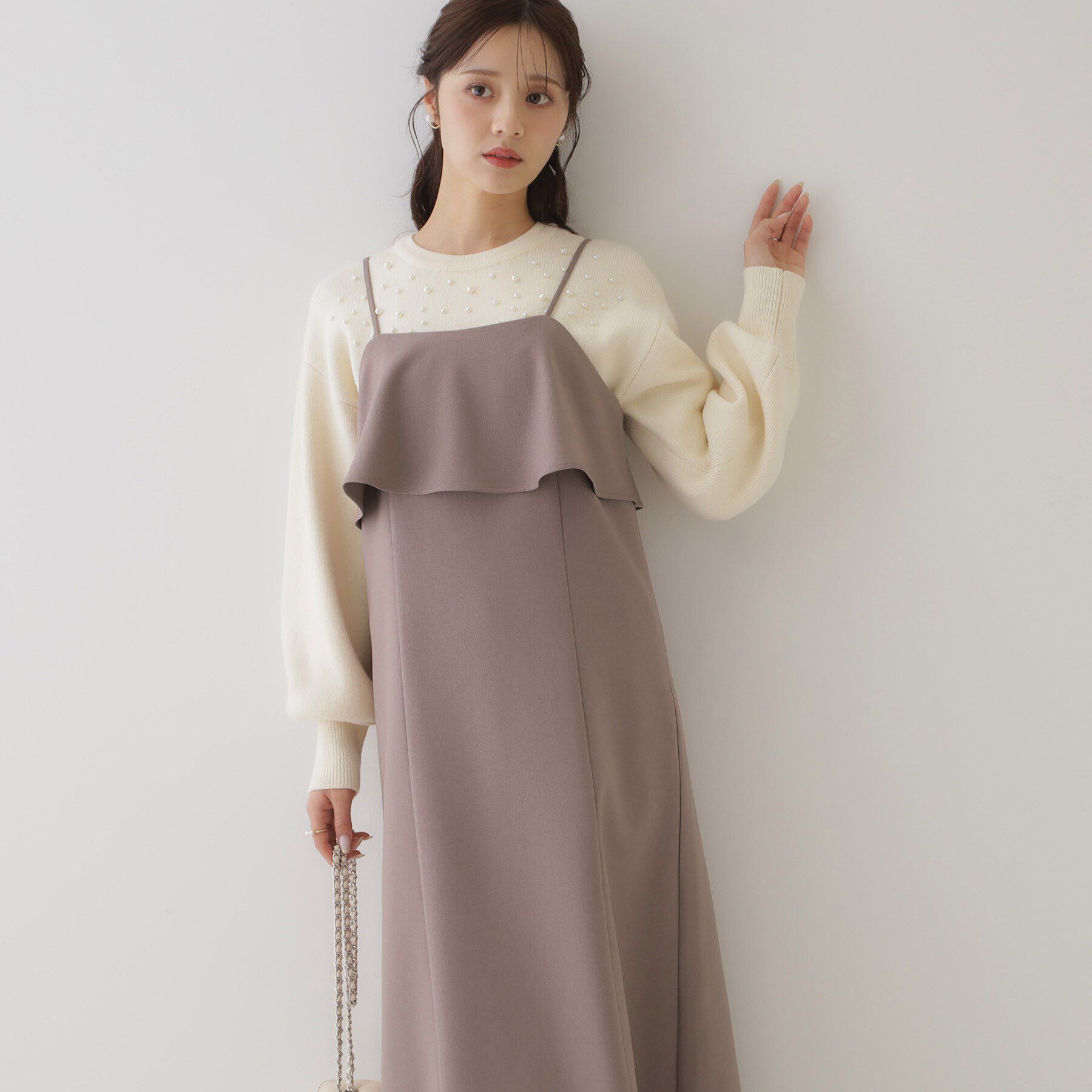 Couture broach「【スッキリ華奢みえが叶う】フレアデザインキャミワンピース」|ワンピース|