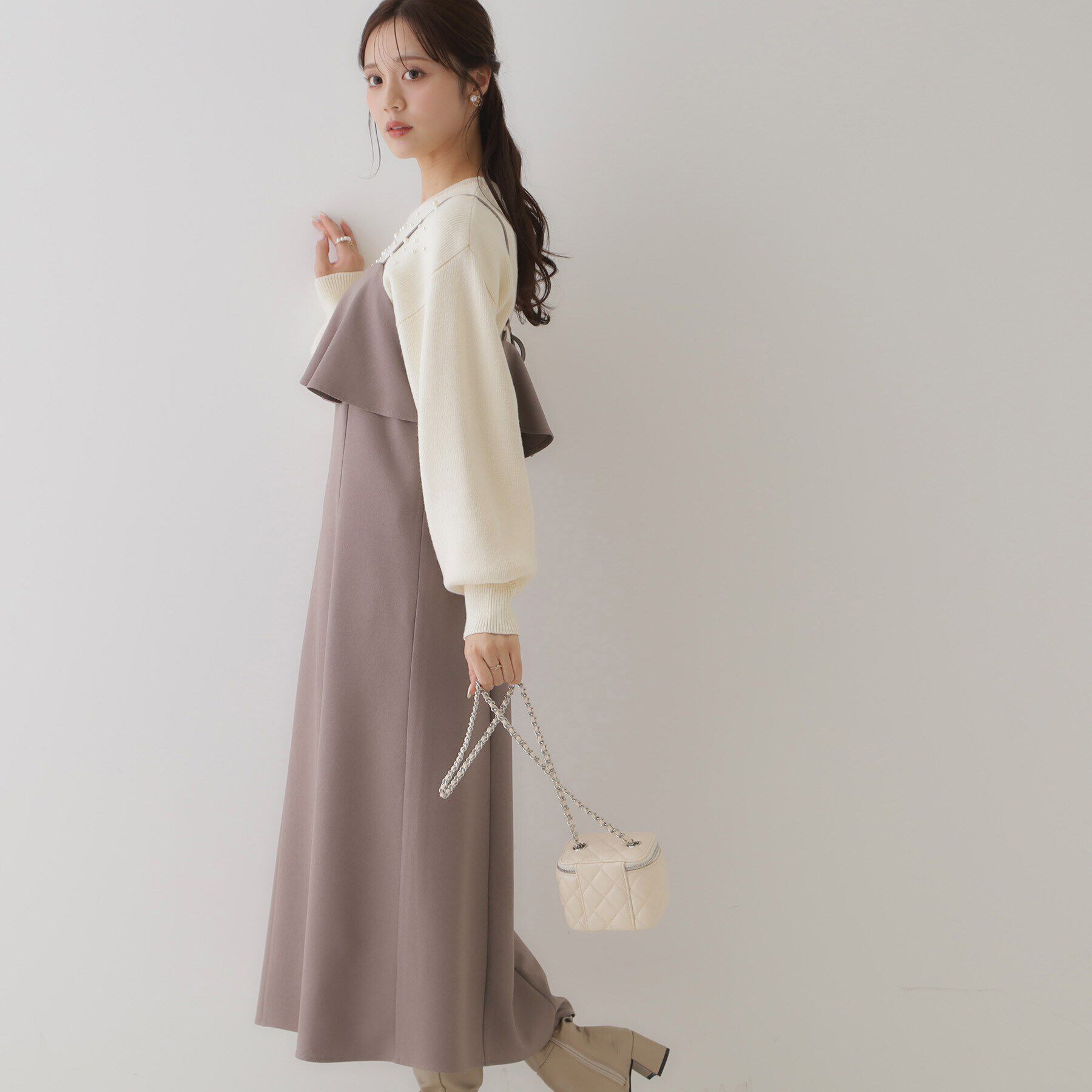 Couture broach「【スッキリ華奢みえが叶う】フレアデザインキャミワンピース」|ワンピース|