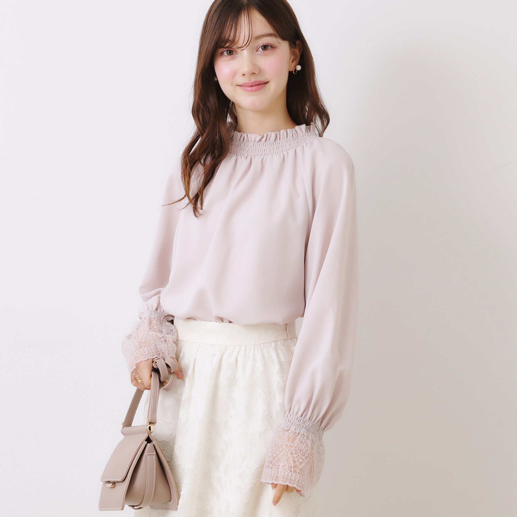Couture broach「【大人可愛い・通勤】レースキャンディーシャーリングチュニック」|シャツ・ブラウス|
