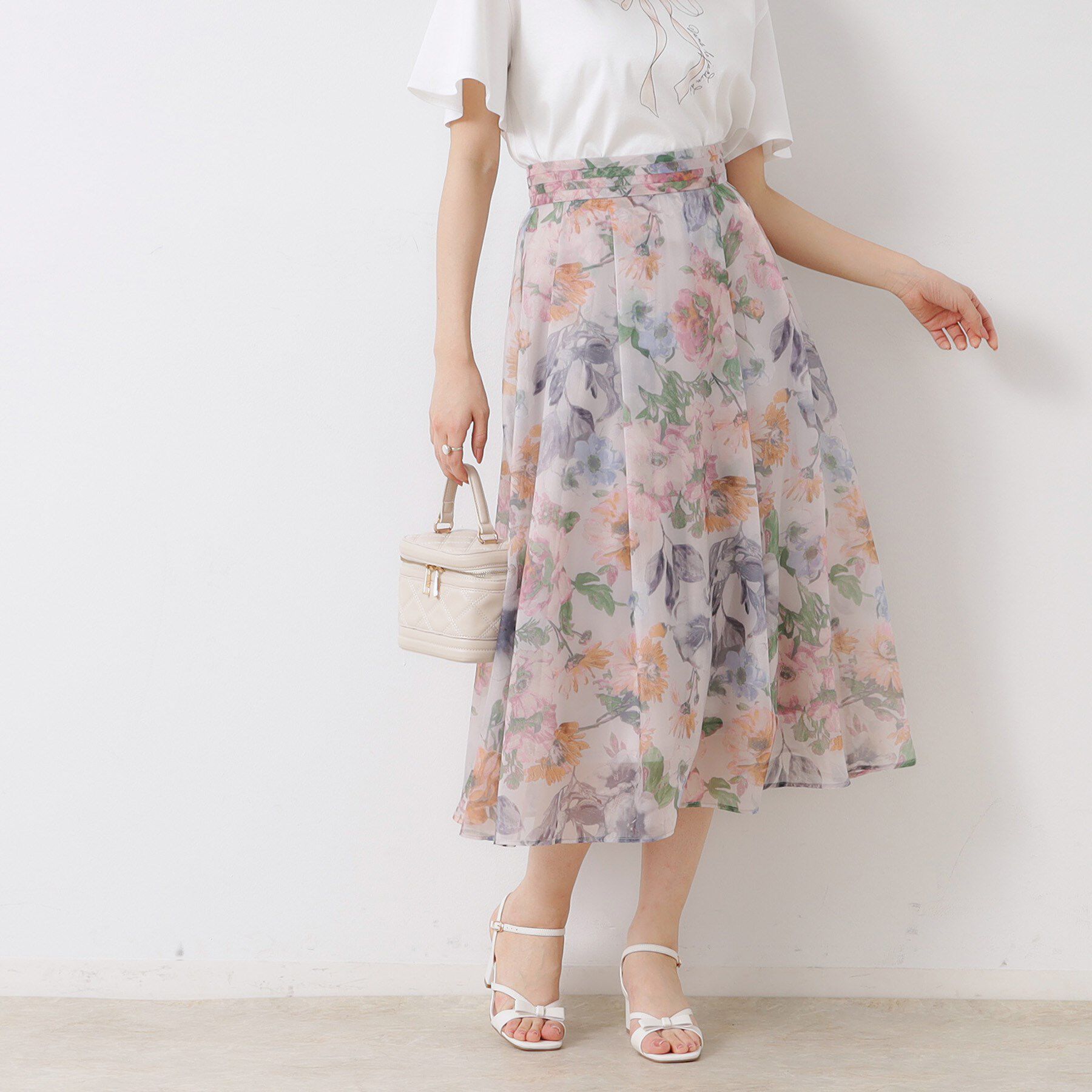 Couture broach「【一枚で着映える・華やか・上品】Summerオーガンフルールスカート」|スカート|