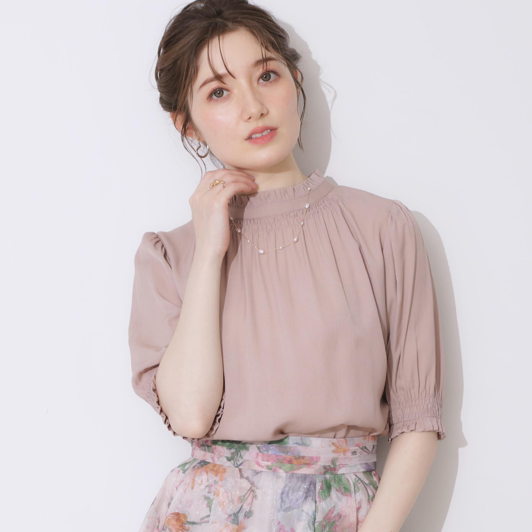 Couture broach「【SS～LLサイズ・二の腕カバー・通勤】RTピケシャーリングブラウス」|シャツ・ブラウス|