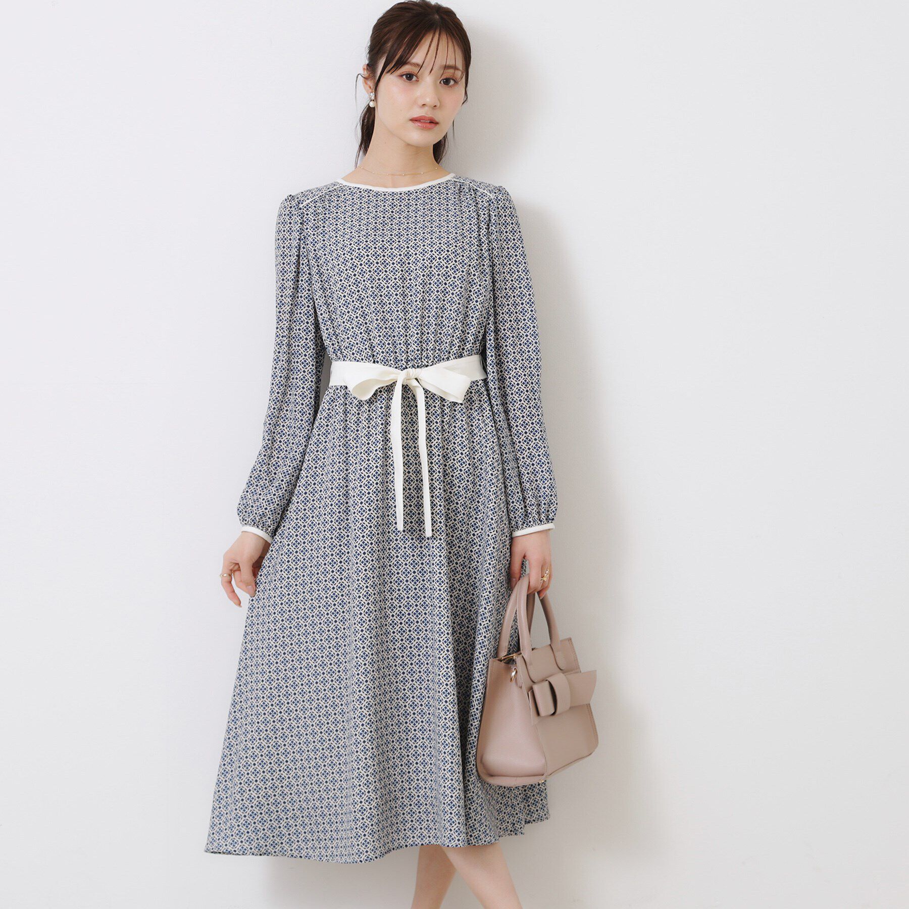Couture broach「柄アソートプリントワンピース」|ワンピース|ブルー(193)