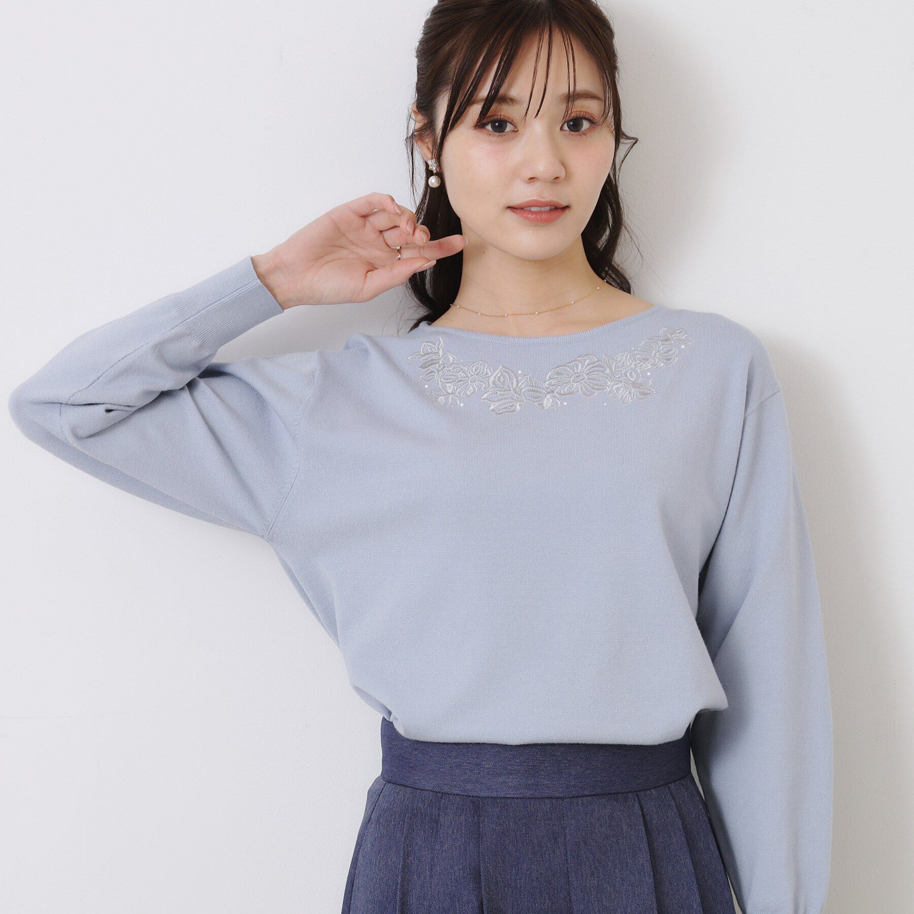 Couture broach「【大人可愛い・通勤】フラワーエンブロニット」|ニット・セーター|