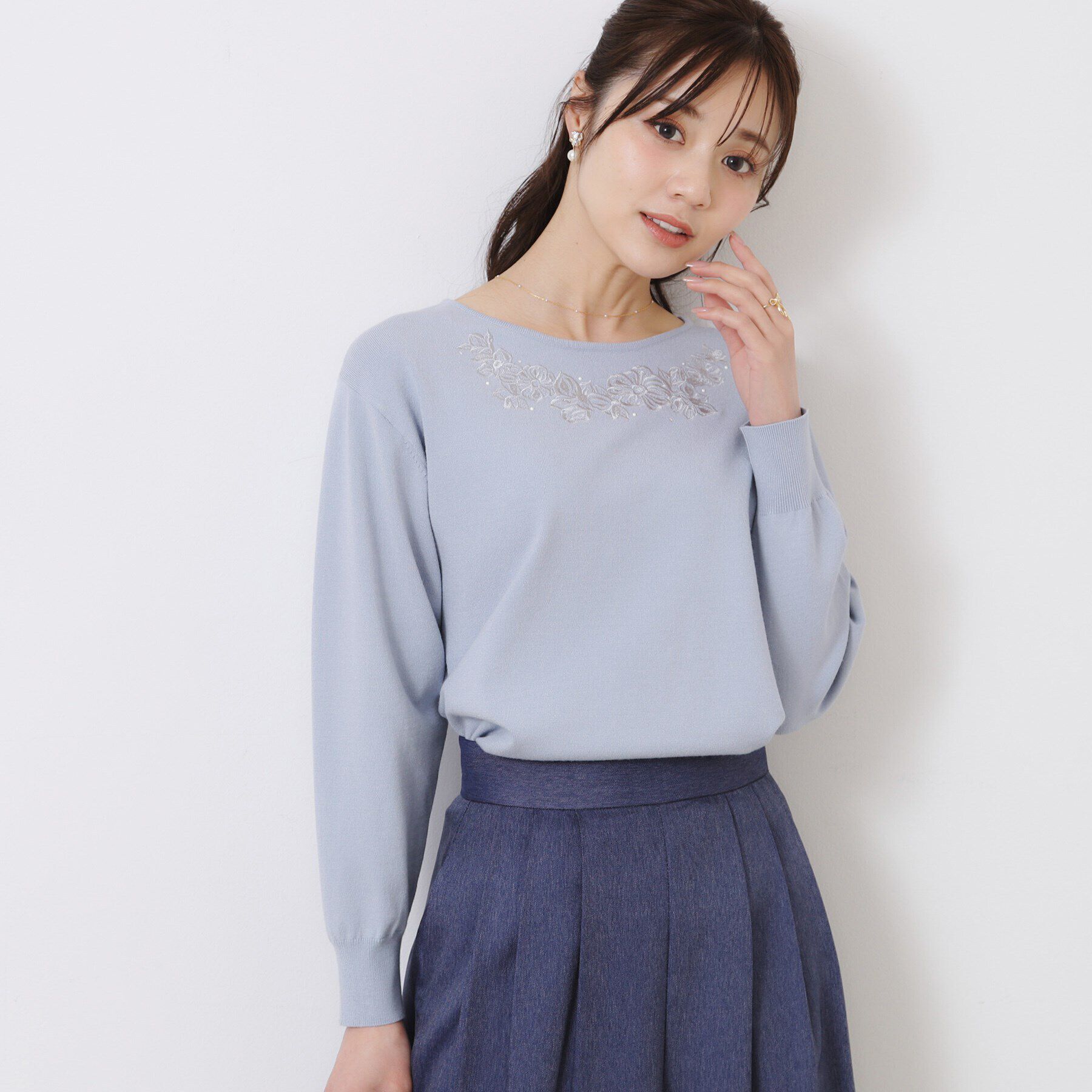 Couture broach「【大人可愛い・通勤】フラワーエンブロニット」|ニット・セーター|