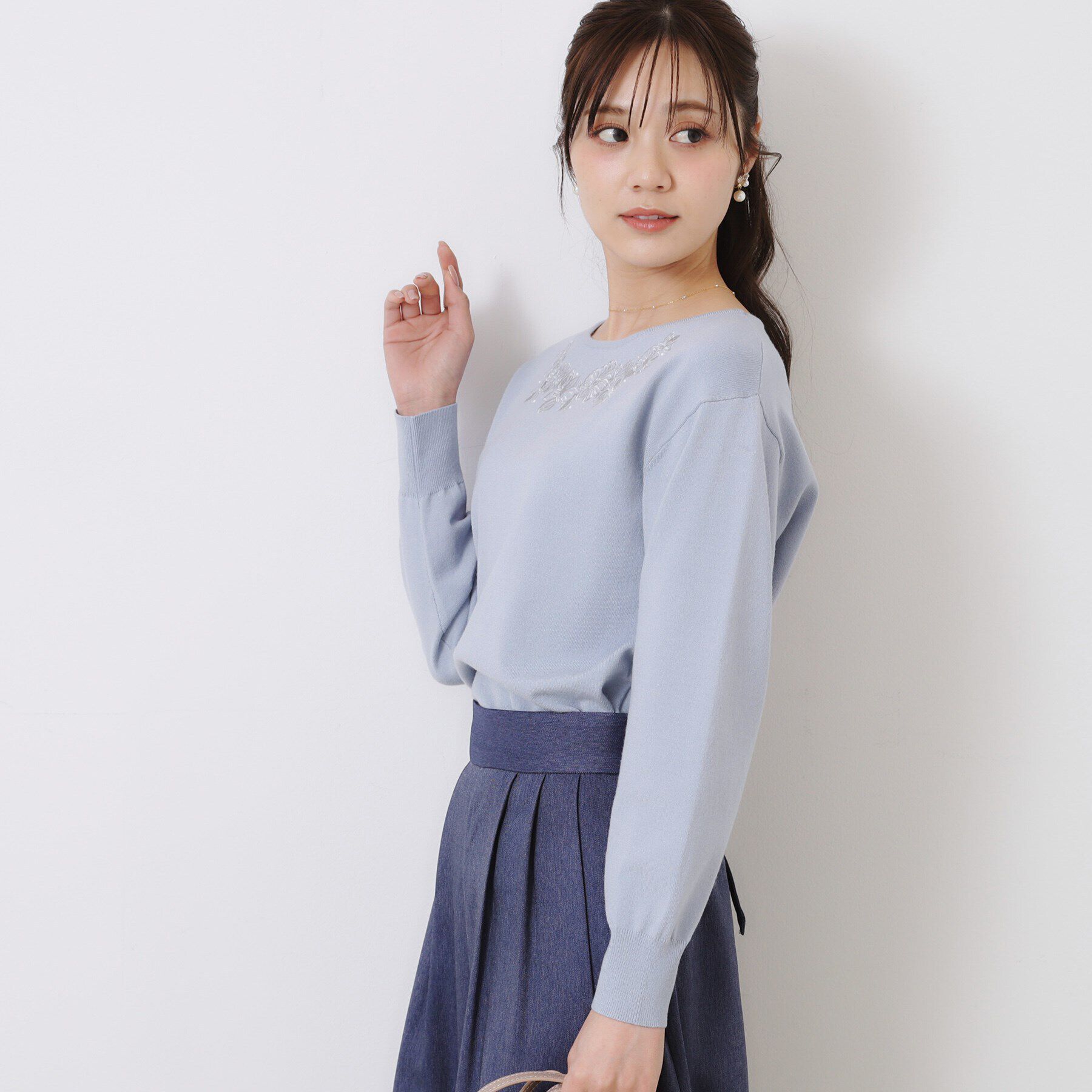 Couture broach「【大人可愛い・通勤】フラワーエンブロニット」|ニット・セーター|