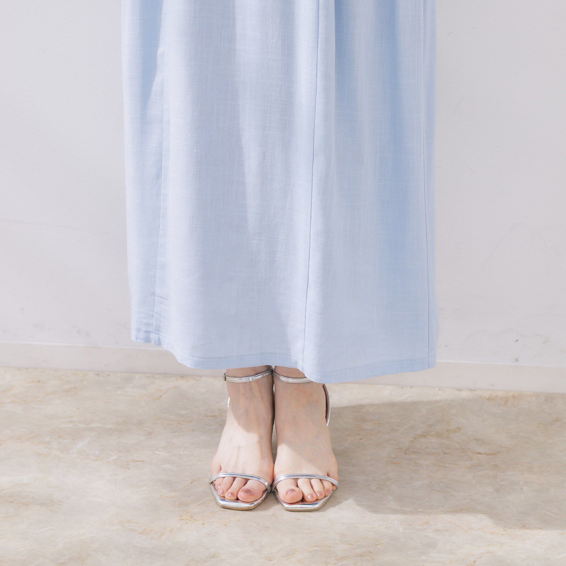 Couture broach「麻混フレアデザインワンピース」|ワンピース|