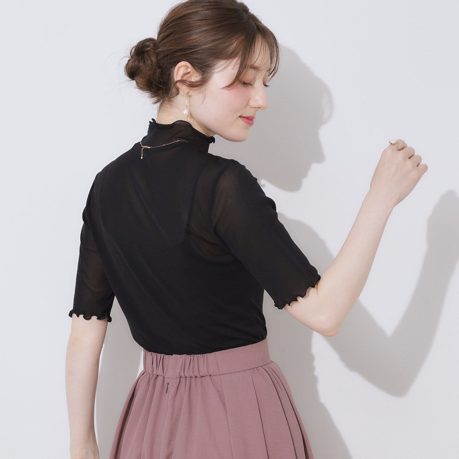 Couture broach「シアーチュール5分袖トップス」|Tシャツ・カットソー|