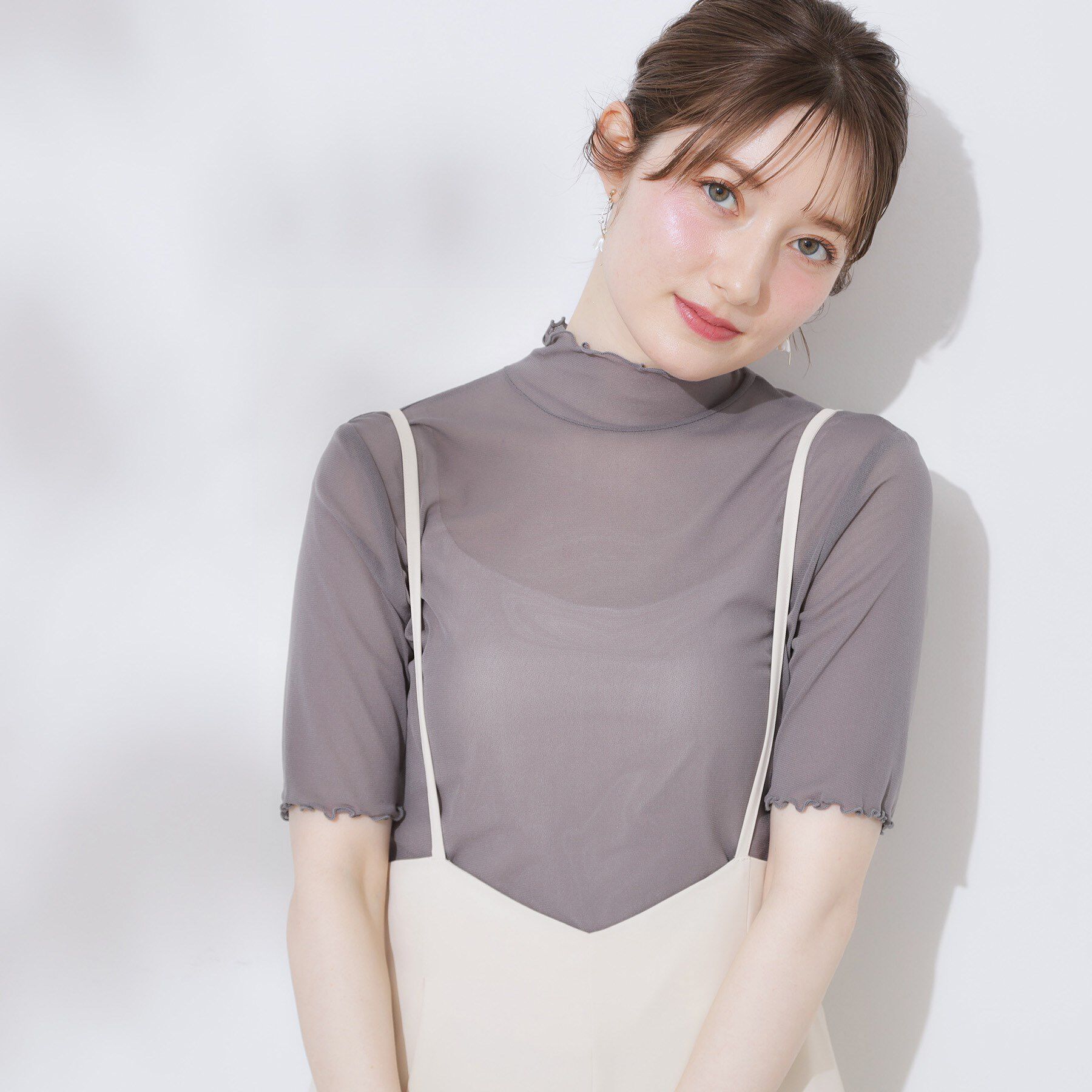 Couture broach「シアーチュール5分袖トップス」|Tシャツ・カットソー|