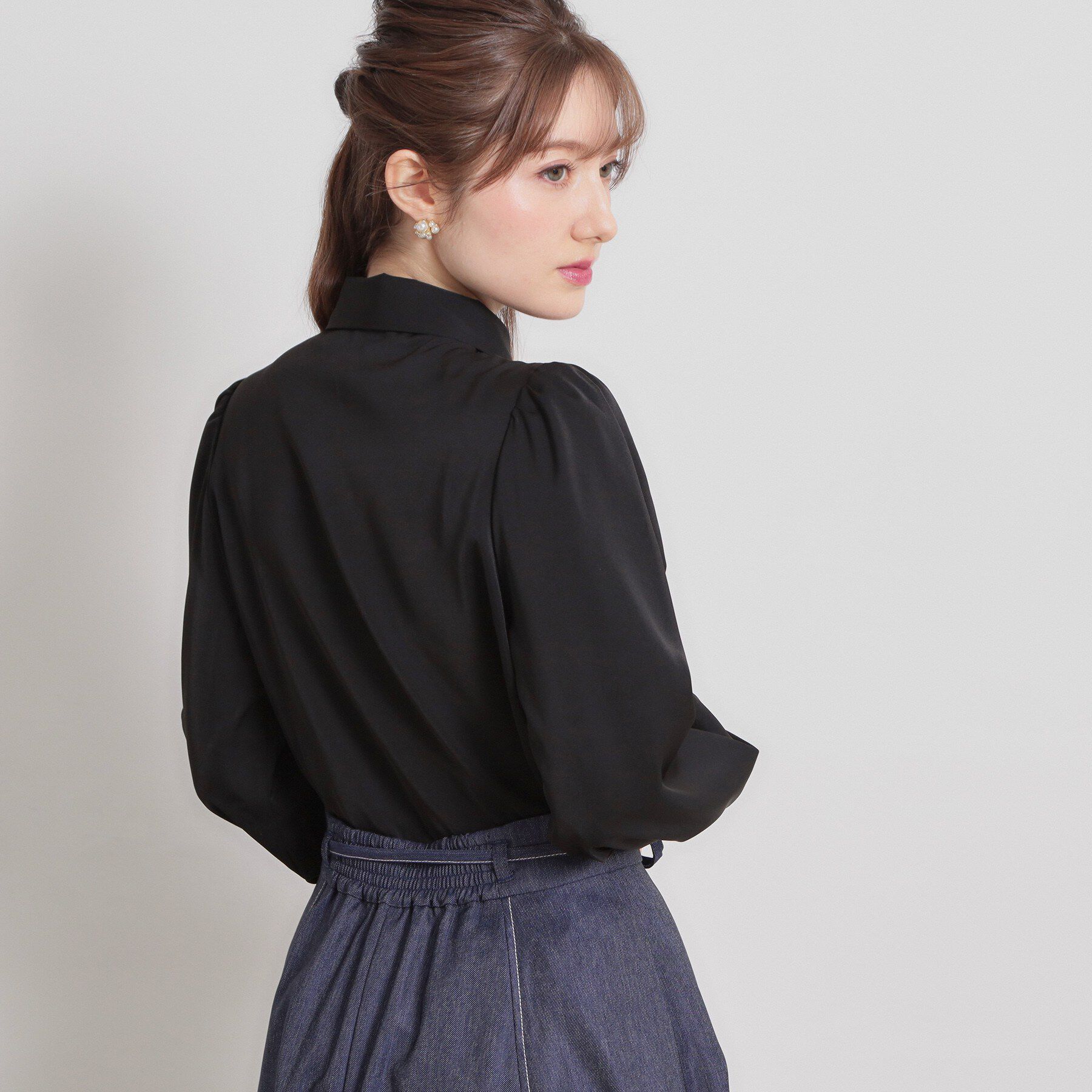 Couture broach「総レース切り替えパール調ボタンブラウス」|シャツ・ブラウス|