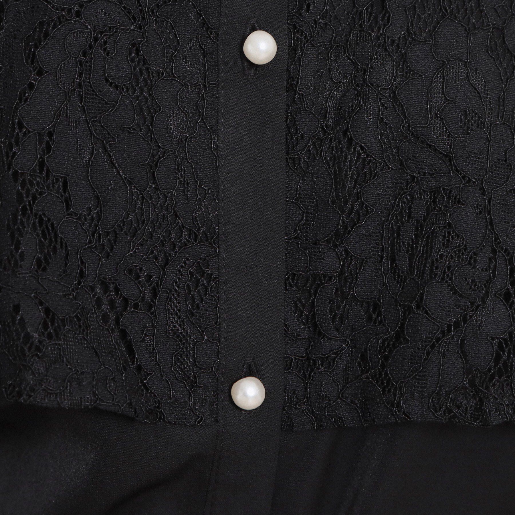 Couture broach「総レース切り替えパール調ボタンブラウス」|シャツ・ブラウス|
