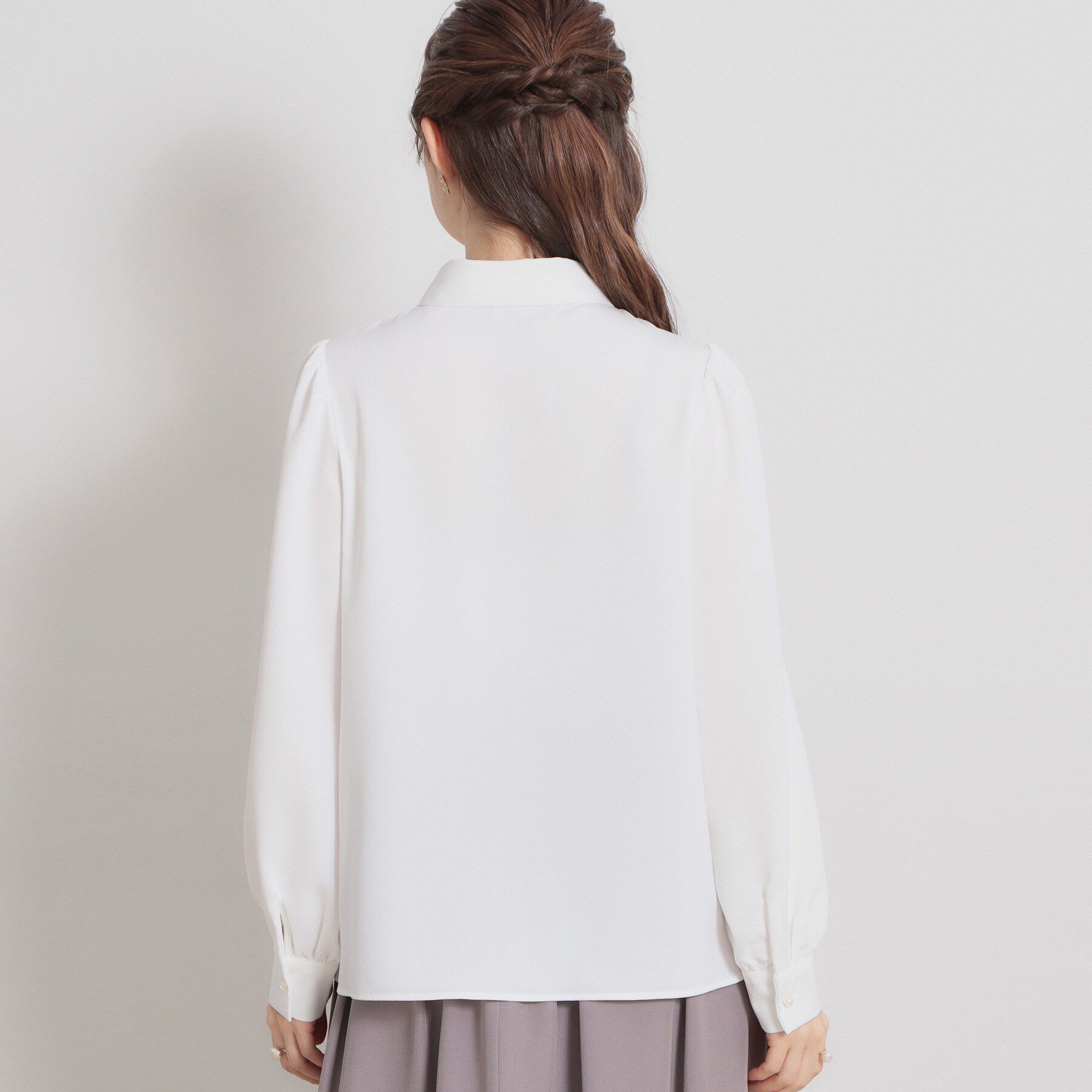 Couture broach「総レース切り替えパール調ボタンブラウス」|シャツ・ブラウス|