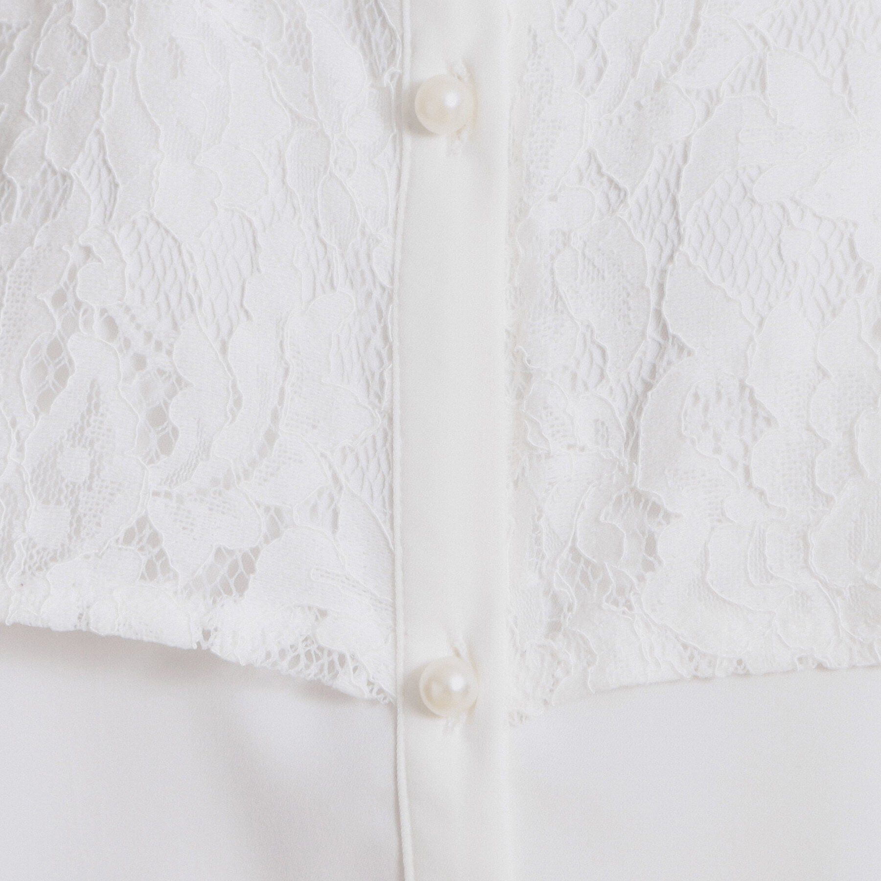 Couture broach「総レース切り替えパール調ボタンブラウス」|シャツ・ブラウス|
