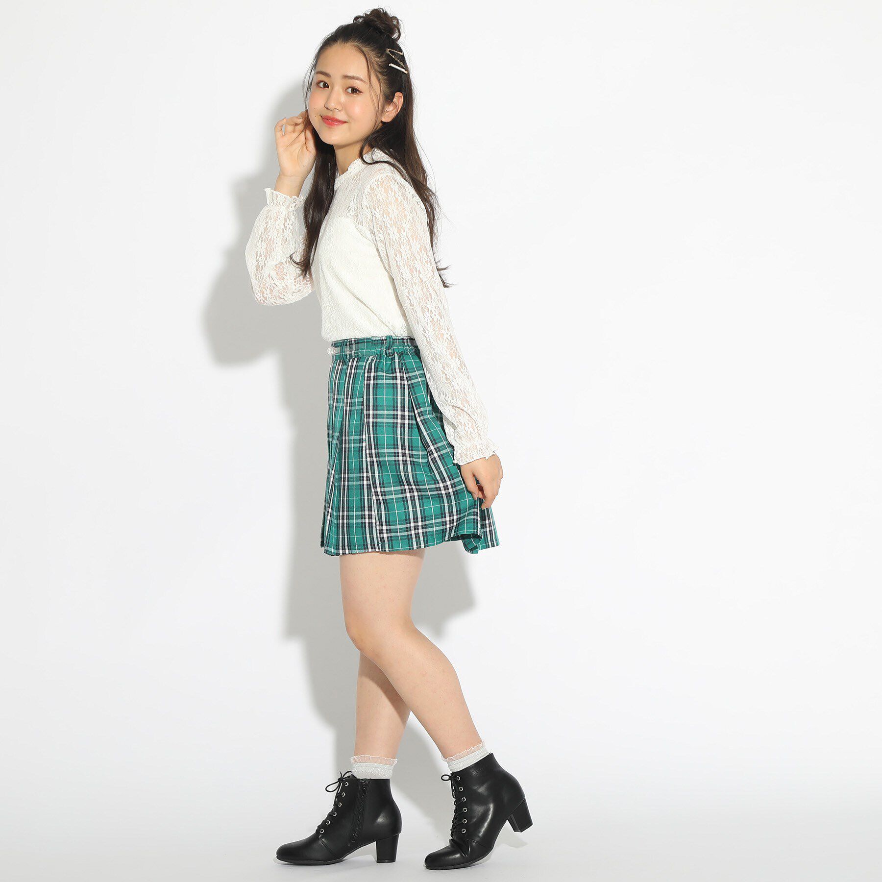 PINK-latte「ヒールレースアップブーツ」|ショートブーツ|