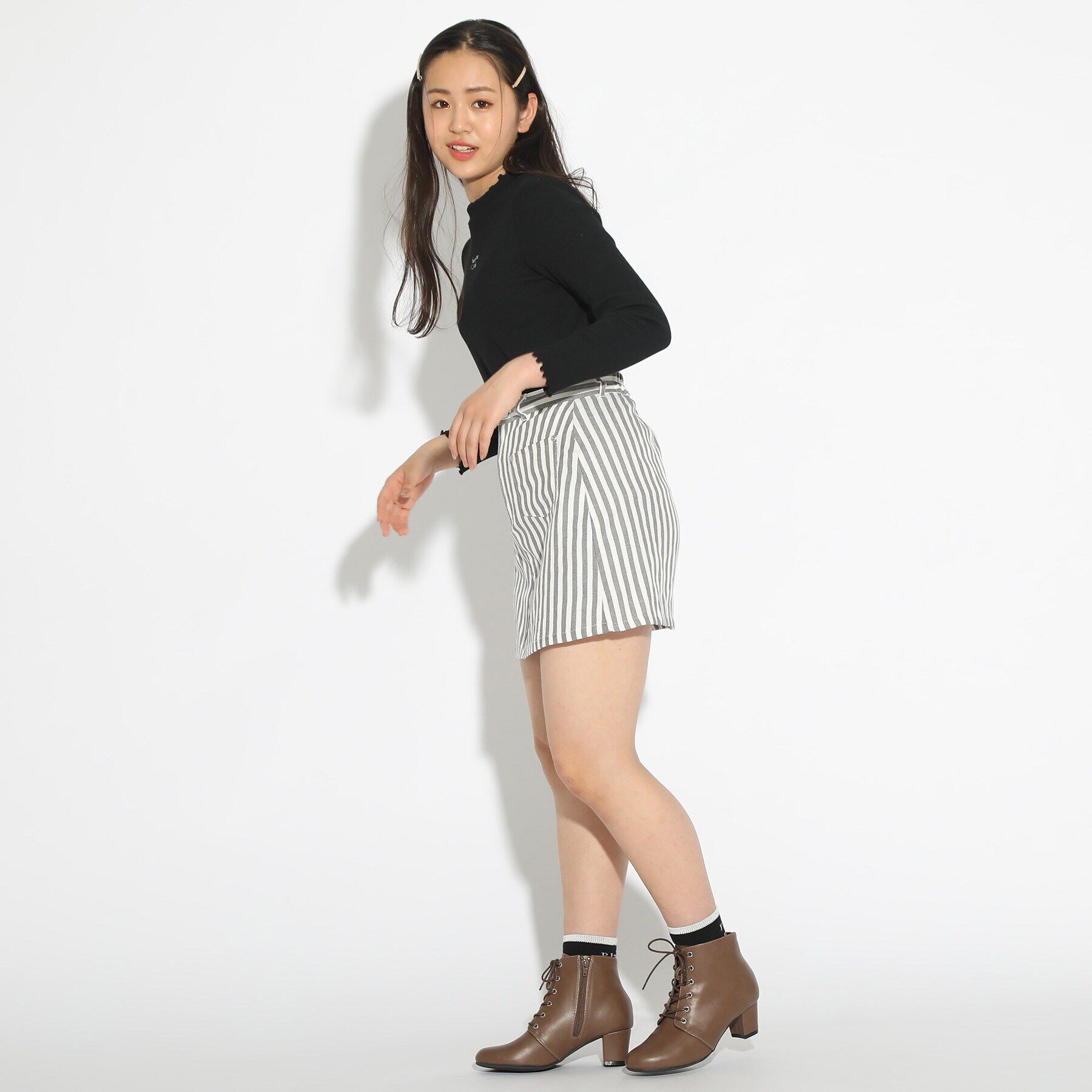 PINK-latte「ヒールレースアップブーツ」|ショートブーツ|