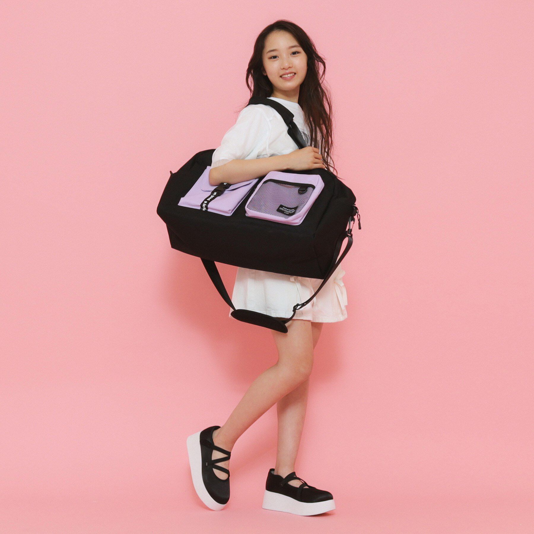 PINK-latte「【容量約47.5L】3WAYリュックボストン」|ボストンバッグ|