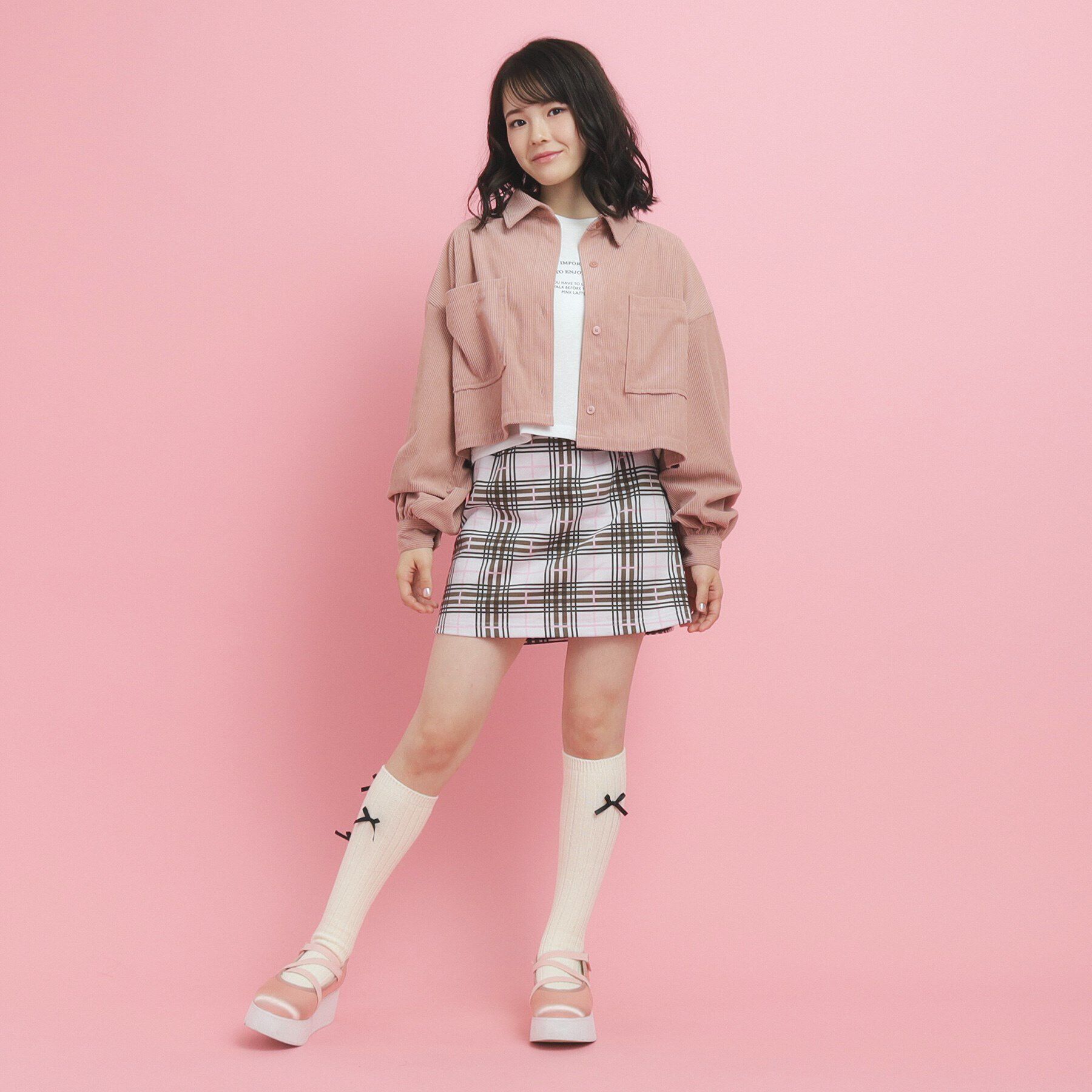 PINK-latte「【カラー追加/セットアイテム】ショート丈シャツブルゾン」|その他|