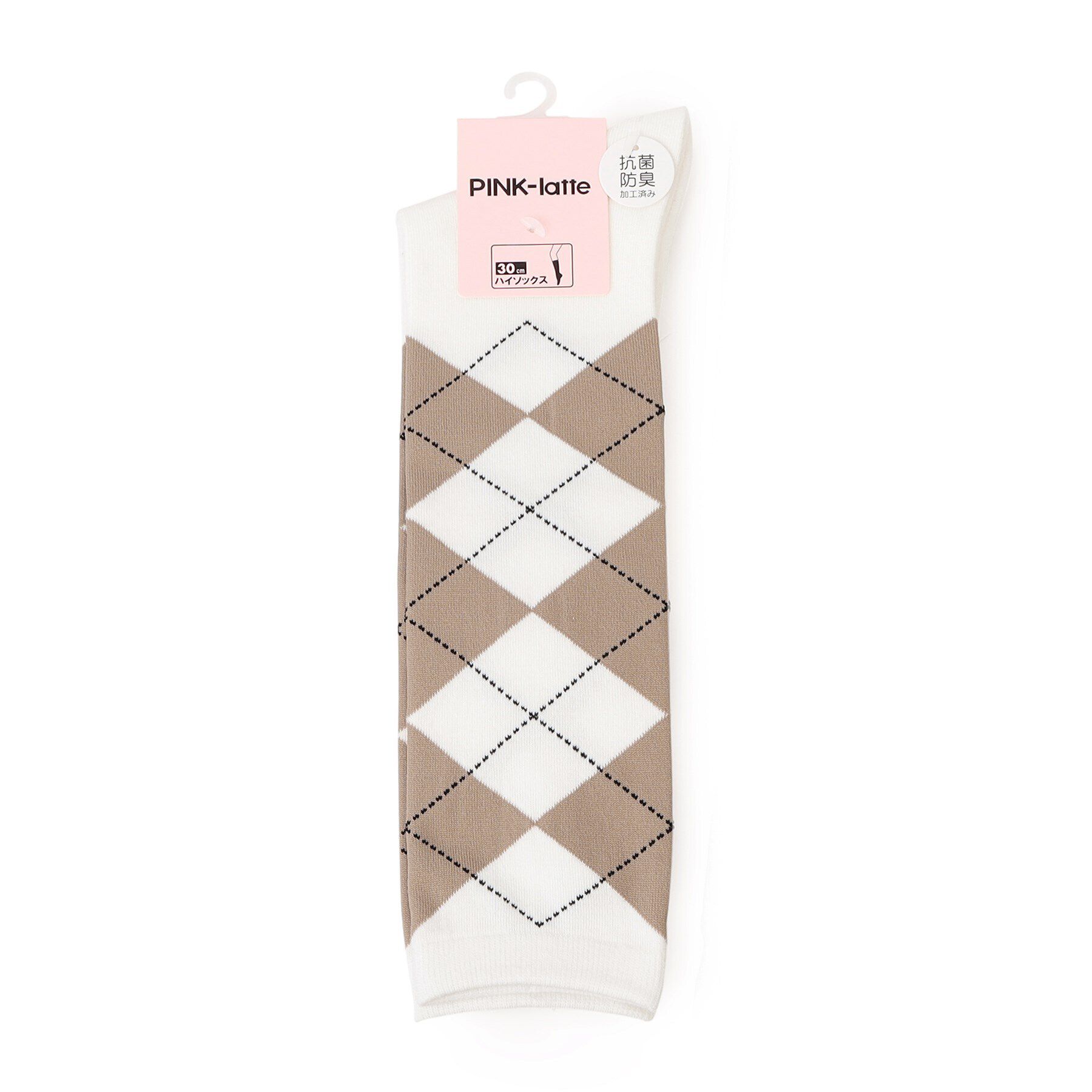 PINK-latte「アーガイルハイソックス」|ソックス|オフホワイト(003