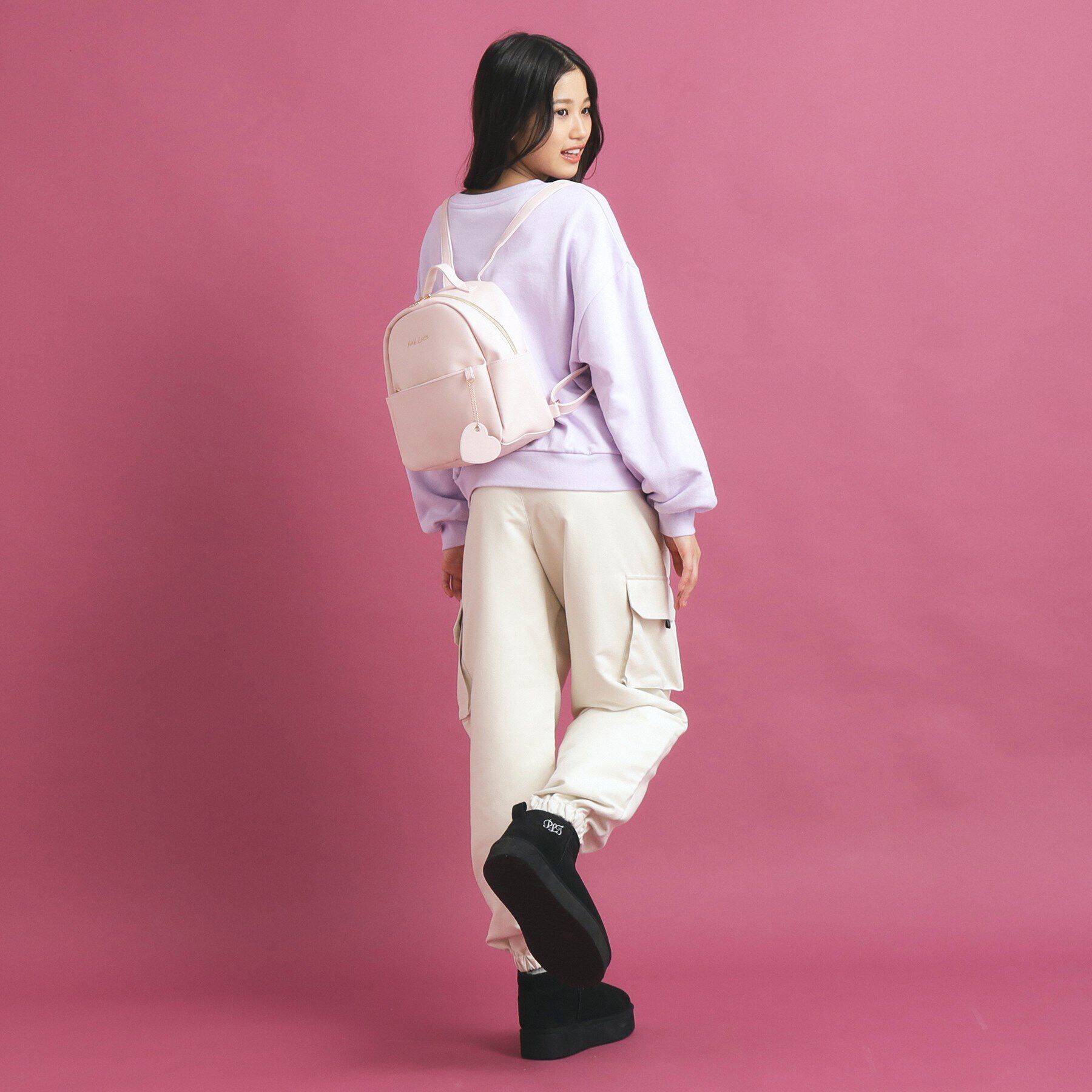 PINK-latte「ハートチャームリュック」|リュック|
