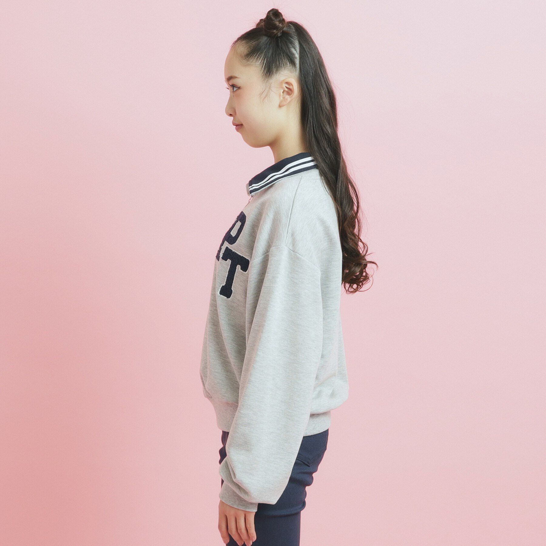 PINK-latte「ハーフジップ刺繍トレーナー」|その他|