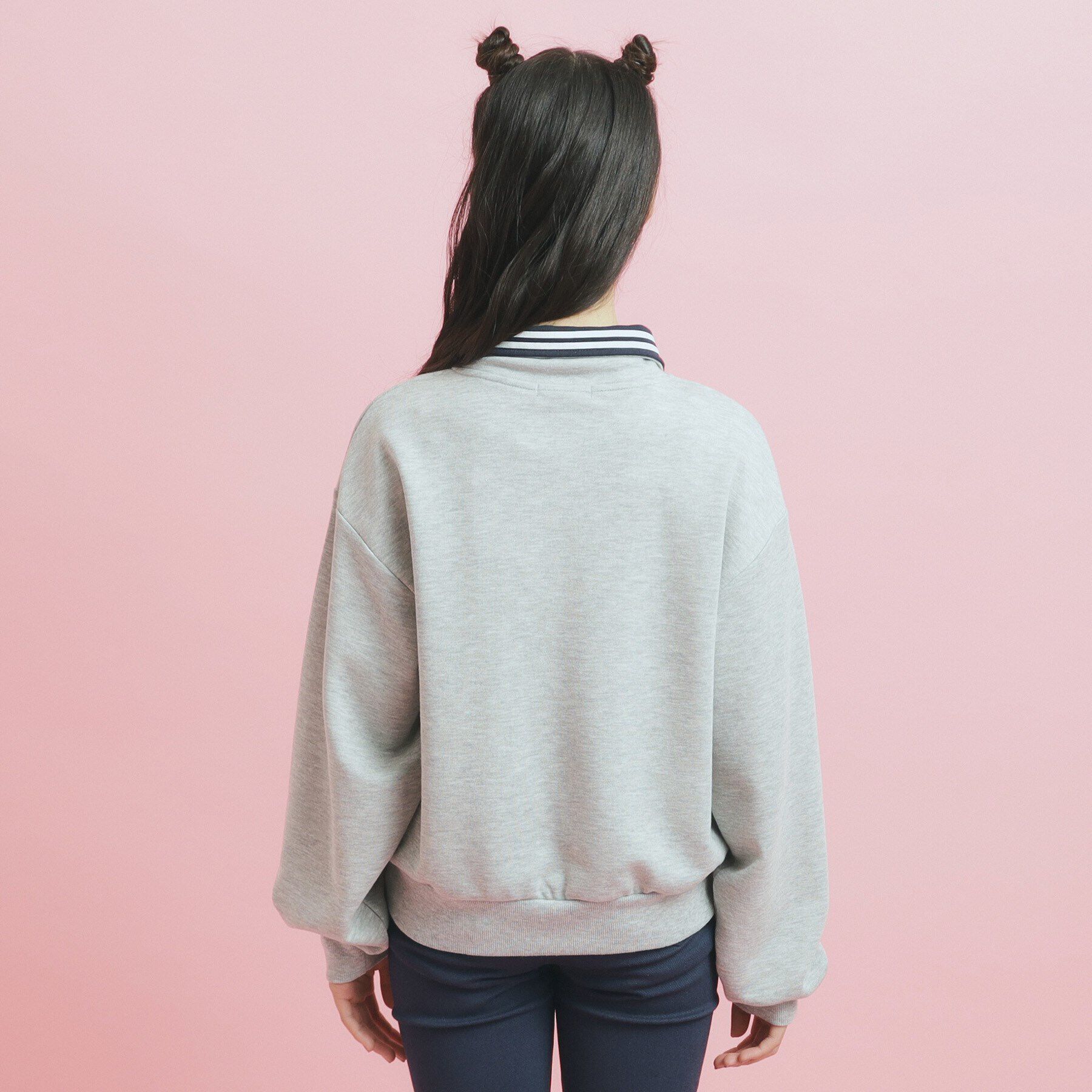 PINK-latte「ハーフジップ刺繍トレーナー」|その他|